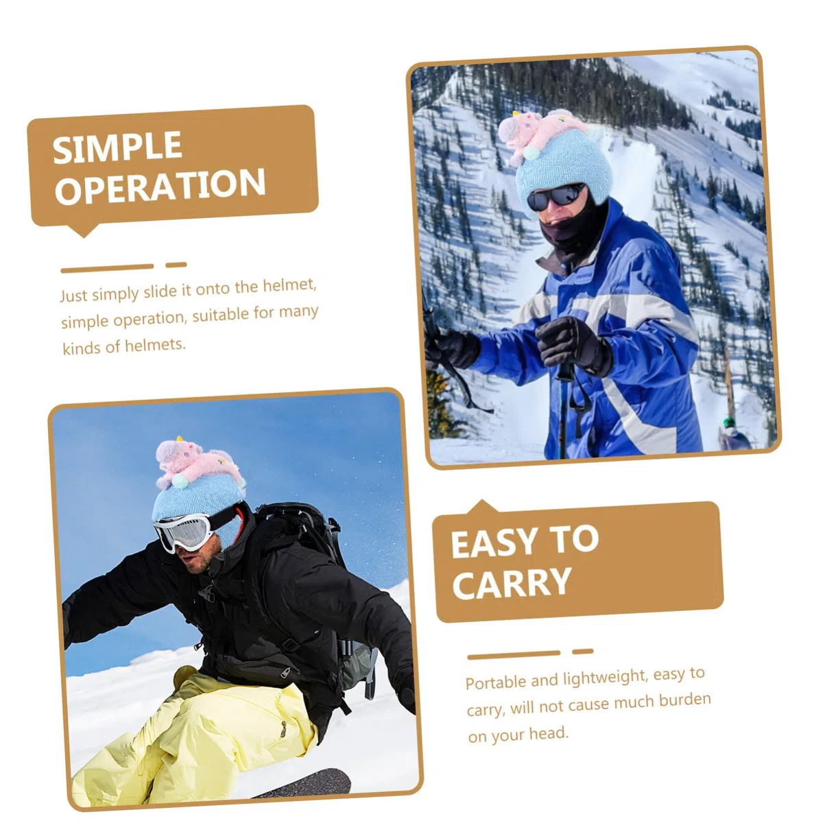Copertura per Casco da Sci in Filato Leggero, Resistente e Adatta a Caschi Circonferenza 55-62 Cm, per Sport Invernali e Sci