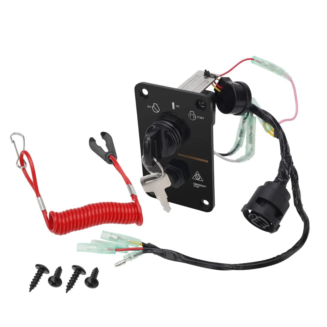 Pannello accensione principale con chiave per fuoribordo Yamaha 2T/4T con cablaggio 10 pin