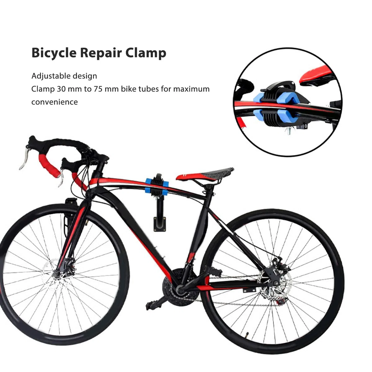 Cavalletto per riparazione bici, morsetto riparazione biciclette montaggio a parete Supporto rack di manutenzione biciclette domestico regolabile carichi pesanti garage o mountain
