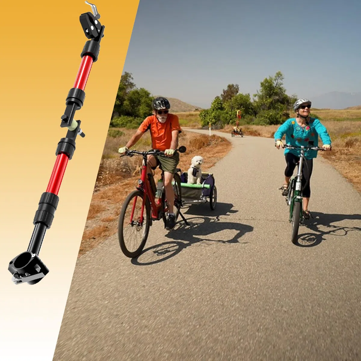 Connettore per gancio di traino per bicicletta, accoppiatore per rimorchio da 50 cm, rotazione di 270 gradi, per portapacchi posteriore in lega, per pendolari all'aperto, trasporto