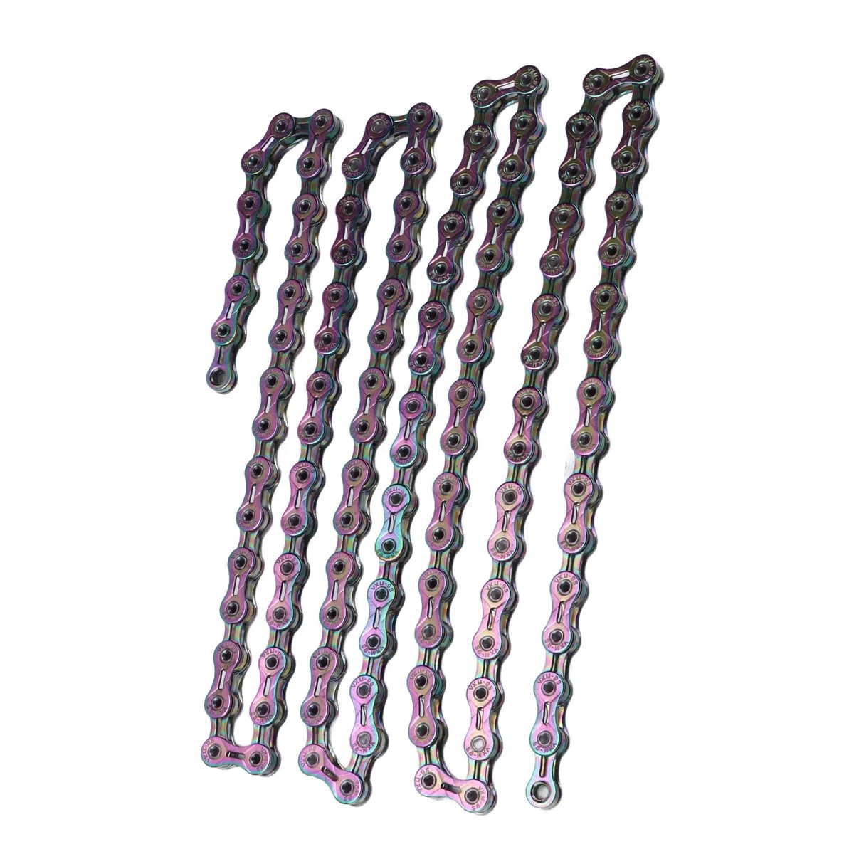 Catena per mountain bike a 9 velocità Catena per bicicletta durevole colorata Trattamento di tempra a caldo Galvanotecnica completa per mountain bike Acciaio al carbonio 300g