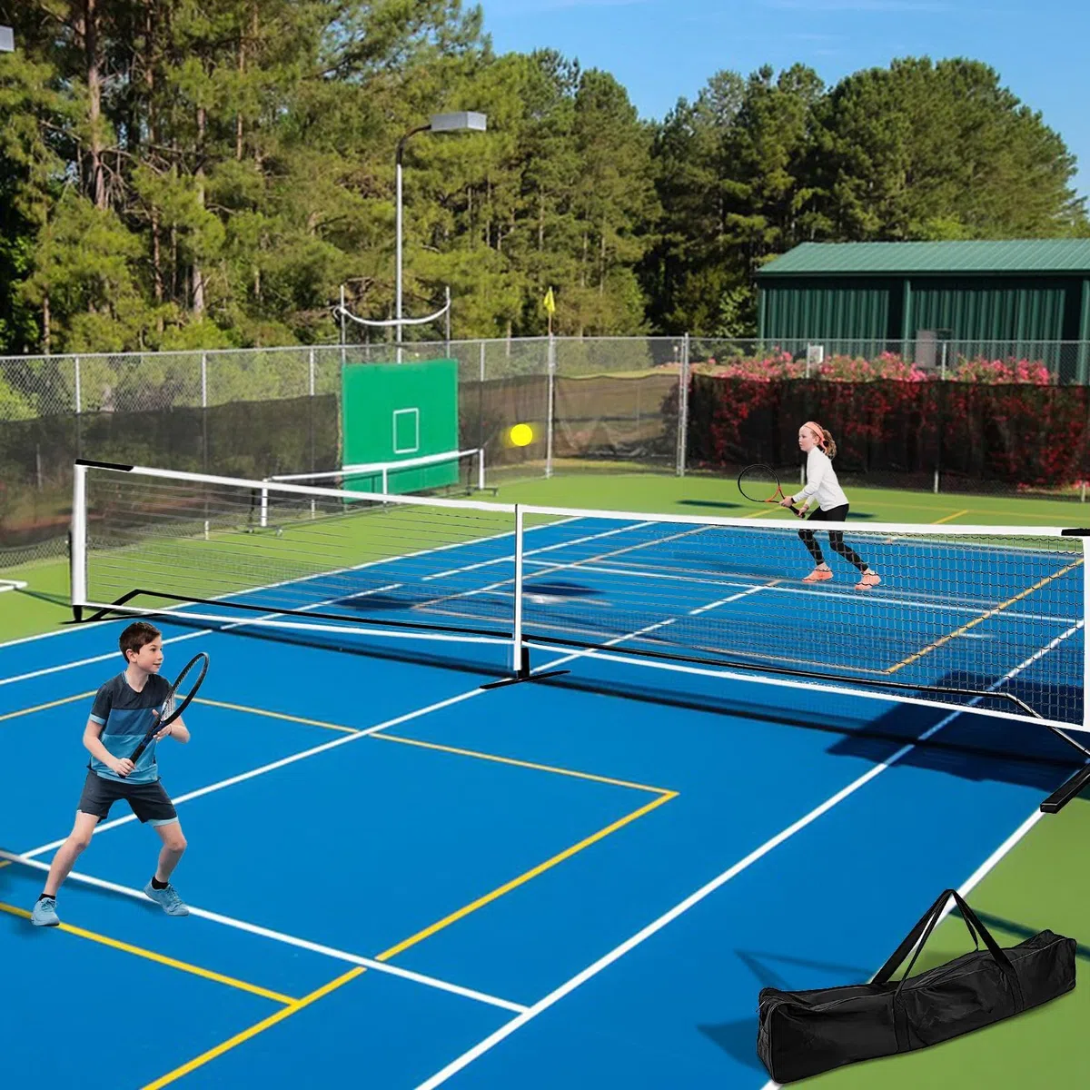 Générique Tennis Net Outdoor, Portable Tennis Net, Detachable Tennis Practice Net, 9,5 kg Tennis Net, Driveway Tennis Net, 22ft Tennis Net, Carry Bag Tennis Net, Tennis Net for Badminton