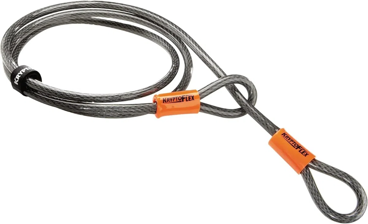 Kryptonite 002154 New-U - New York Lock Standard - Antifurto per bici (10,2 cm X 20,3 cm), Giallo, 1pz. & KryptoFlex, Catena antifurto, Arancione, 10 mm/213 cm