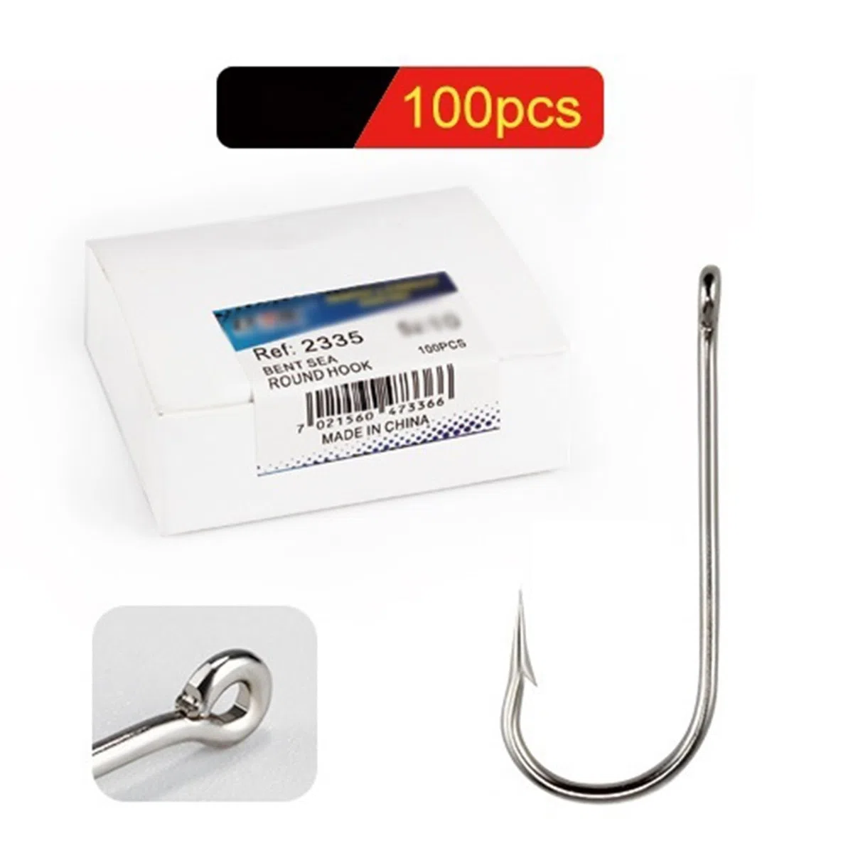 Amo da Pesca Amo da Mare con Anelli Grandi in Nichel Tondo 100 Pezzi/Scatola Ganci for Jigging Carpa Amo Attrezzatura da Pesca 10# -20# Accessori per la Pesca (Color : 15#)