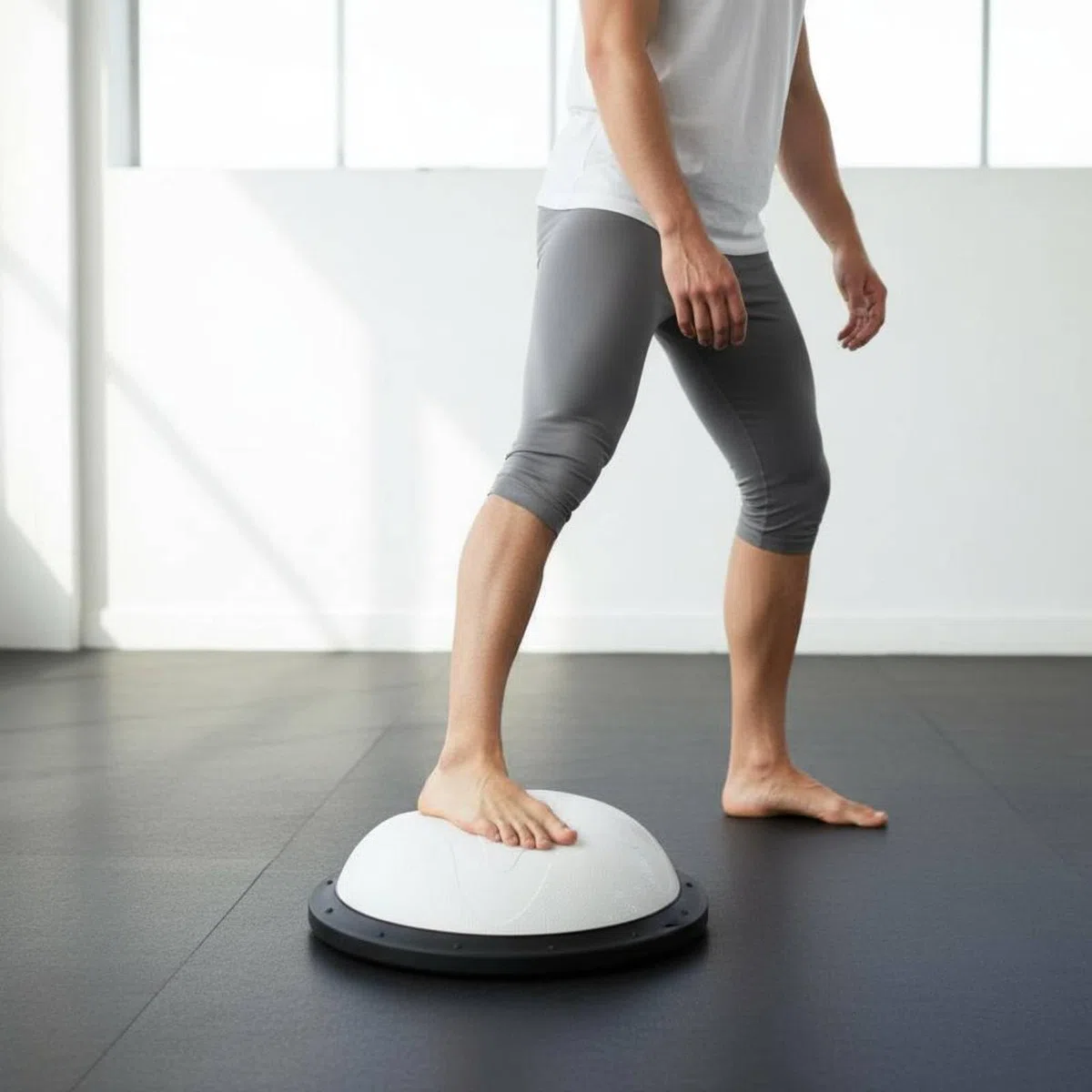Balance Training Ball per Esercizi Ginnici E Stabilità con Base Antiscivolo EVA per Allenamenti Stretching Squat Potenziamento Muscolare Adatto a Casa E Palestra