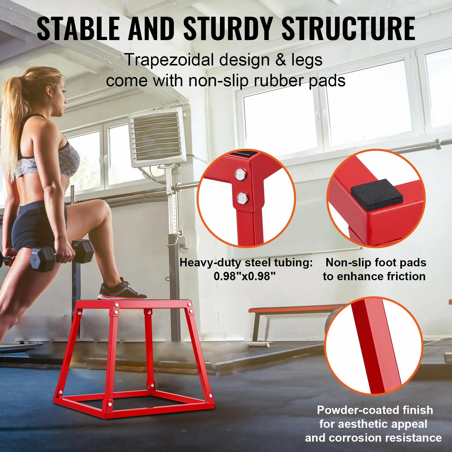 VEVOR Jump Box pliometrico da 30,5 cm, piattaforma pliometrica in acciaio e scatola di agilità per saltare, scatola antiscivolo per esercizi di fitness, allenamento in palestra a casa, allenamento di