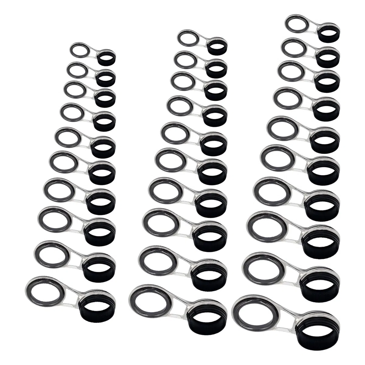 30/20/10pcs Anelli in Ceramica Canna Da Pesca Guide Linea Attrezzatura Outdoor Attrezzatura con Pali Filo Guida In Acciaio Inox Ad Alta Resistenza Guida Pesca Aggiornamento Set Guide In Acciaio Inox