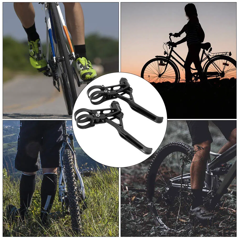 Leva del freno universale per bicicletta, leva del freno a V, ultra leggera, in lega di alluminio, per bici da strada pieghevole (nero)