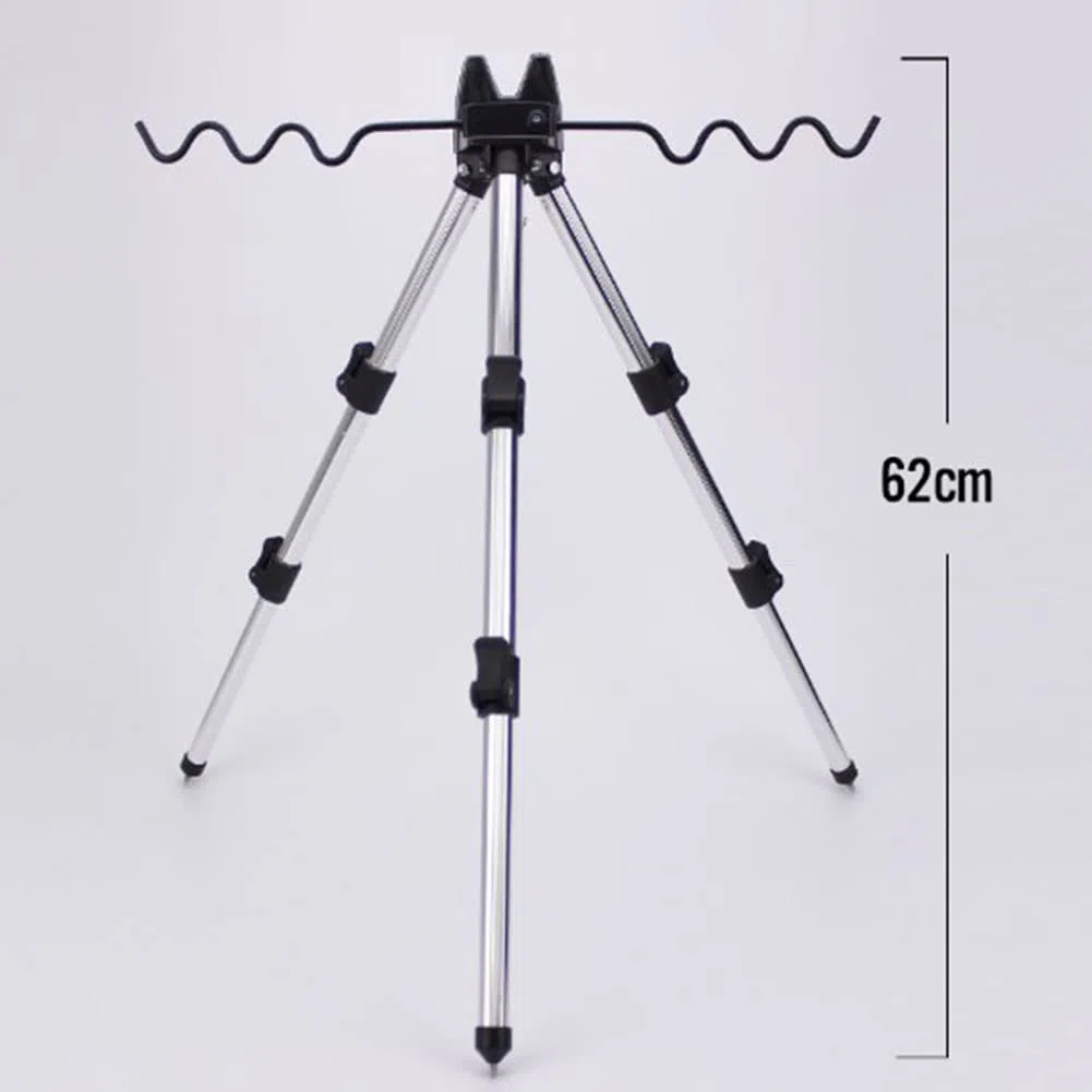 DAZZLEEX Treppiede Stand Rest Multifunzionale per Canna da Pesca, Staffa Retrattile in Alluminio Pieghevole, Supporto per Bastone