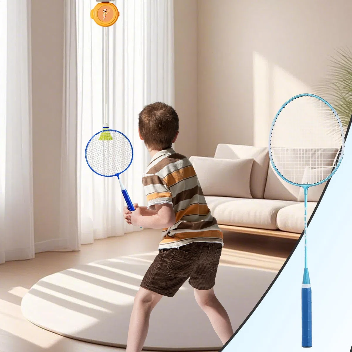 Dispositivo di allenamento badminton, Rebound Badminton - Kit allenatore badminton regolabile in altezza, supporto per allenamento di pratica, accessori per il fitness, attrezzature dep