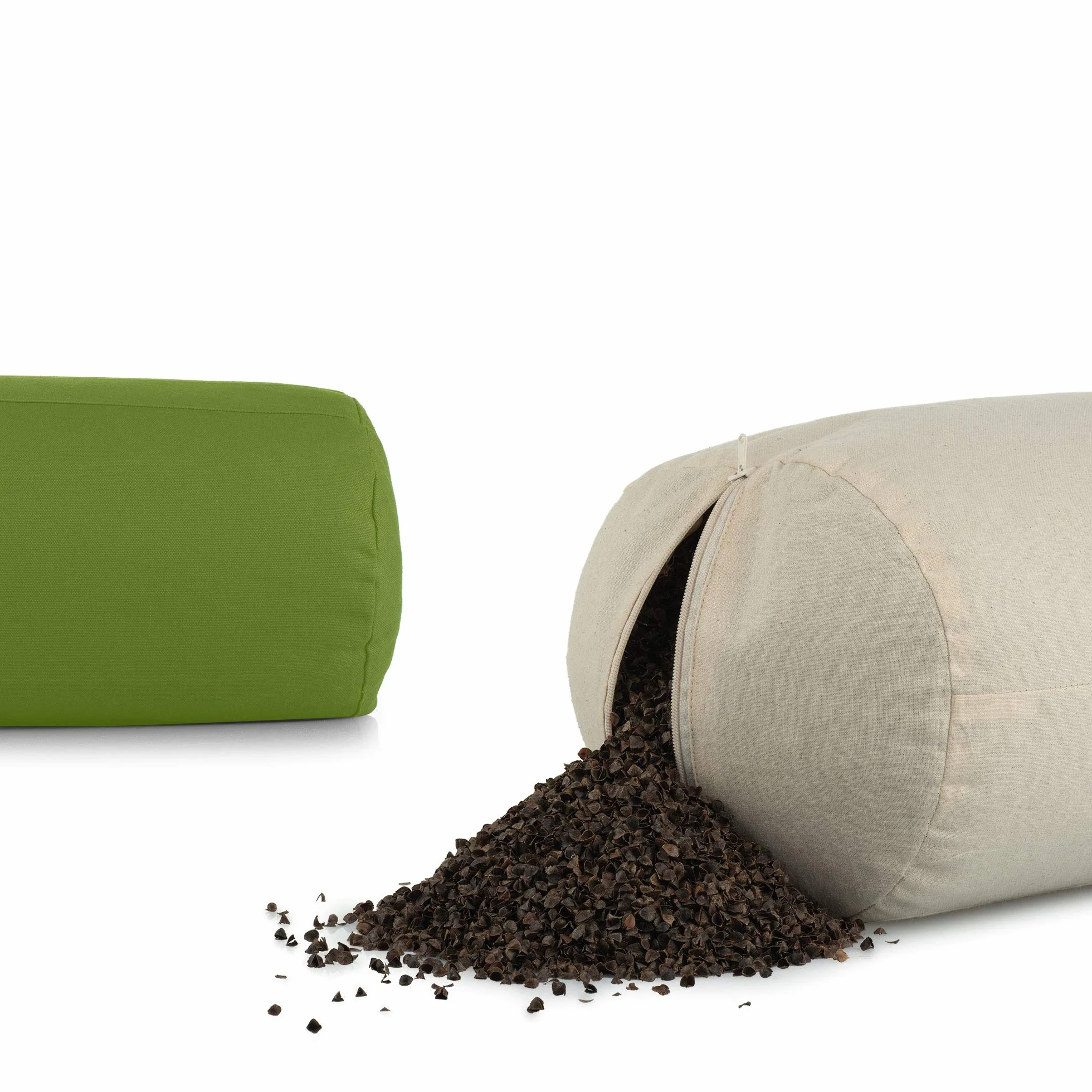 basaho Bolster Yoga Cuscino | Cotone Organico | Gusci di Grano Saraceno | Rivestimento Lavabile Rimovibile