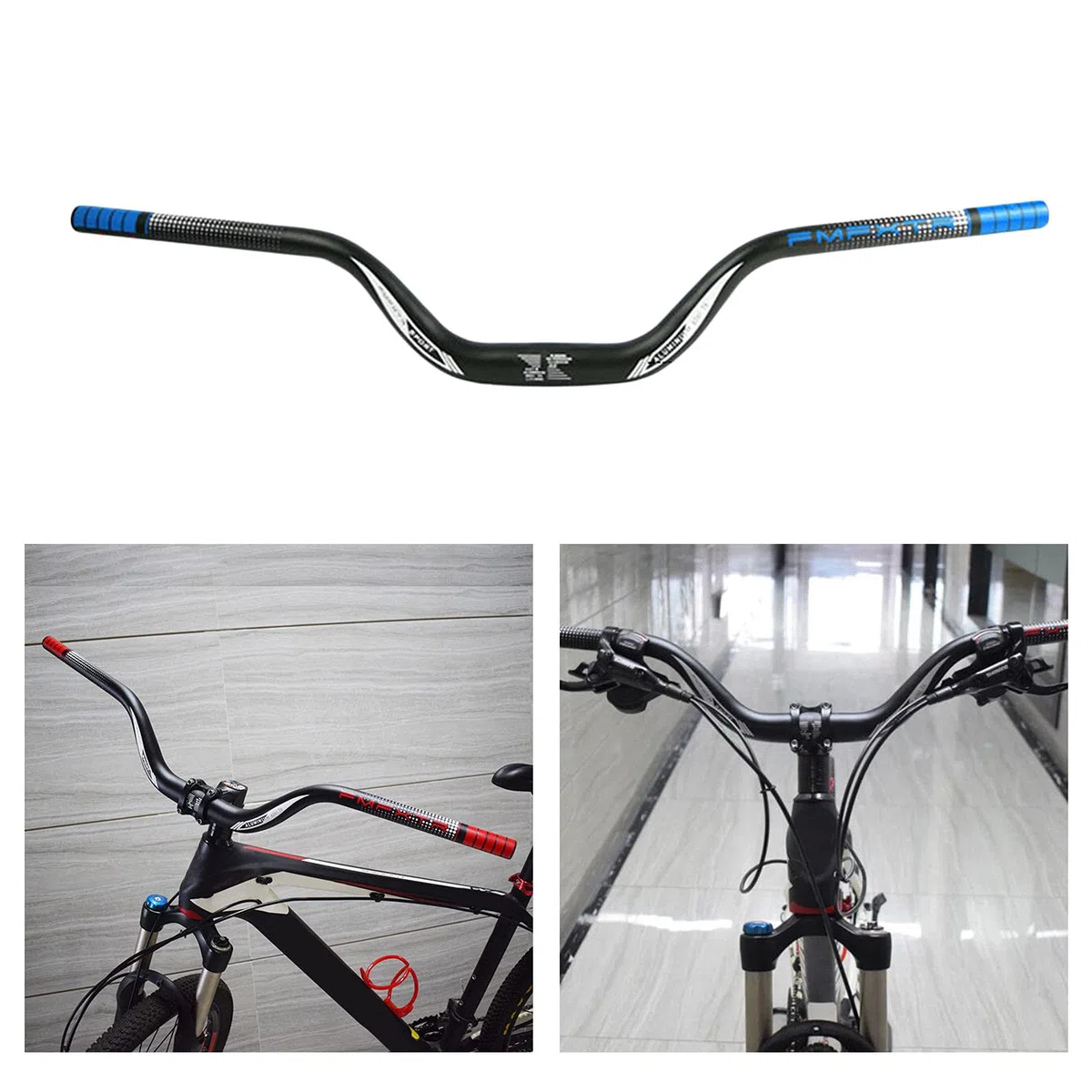 Generic Manubrio Leggero per Mountain Bike MTB Down Hill DH Bicicletta Barra Riser Extra Lunga 31,8 mm 720 mm Manubrio rialzato Alto - 720mm Blu