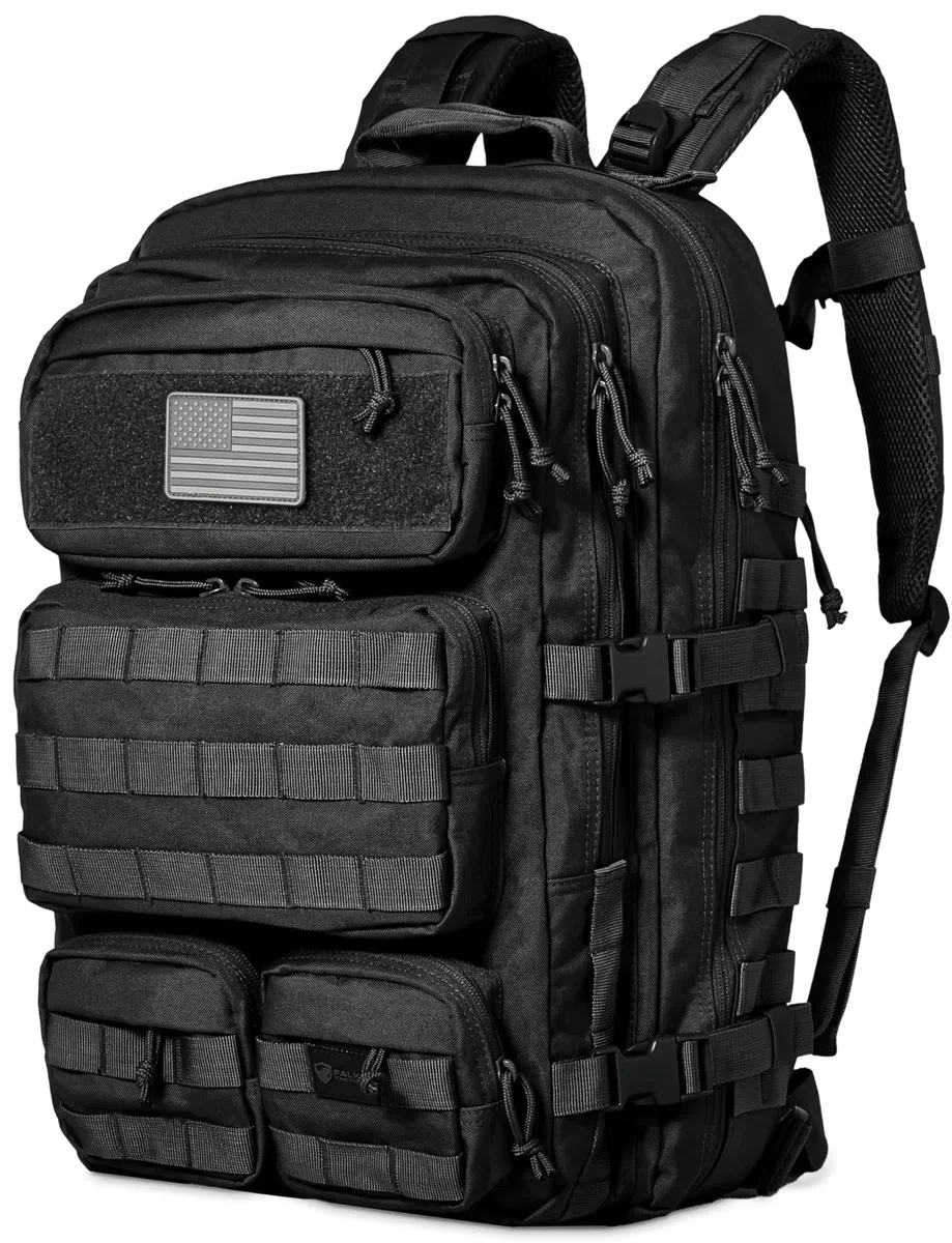 Falko Tactical Backpack 50L, 2.4x Stronger, Large Military Molle Rucksack, Heavy Duty, Work and Outdoors
