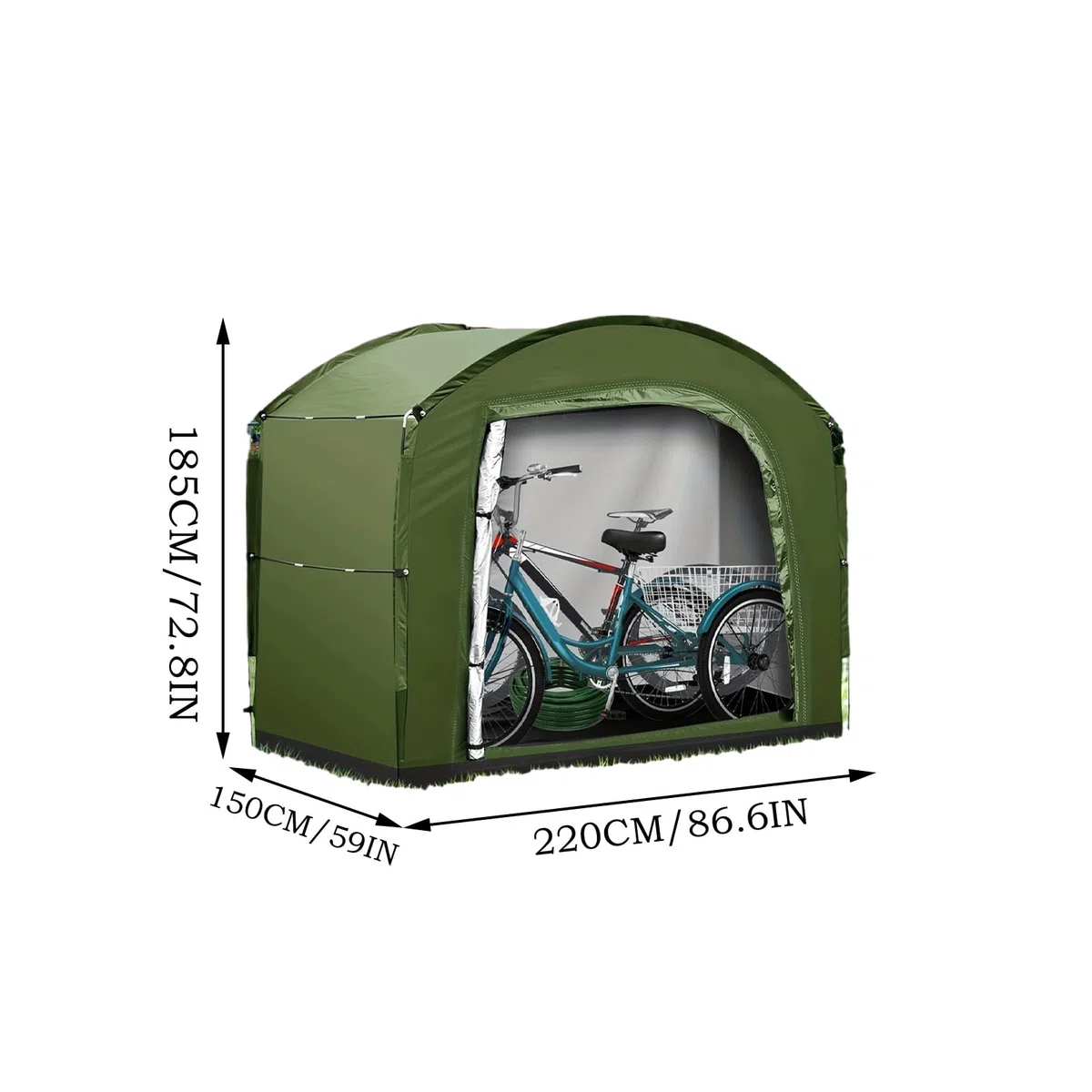 Generico Fahrrad Abstellzelt,Organizer Zelt Aus Oxford-Stoff Für Fahrräder - Großvolumige Für Gartenwerkzeuge Campingausrüstung Poolzubehör