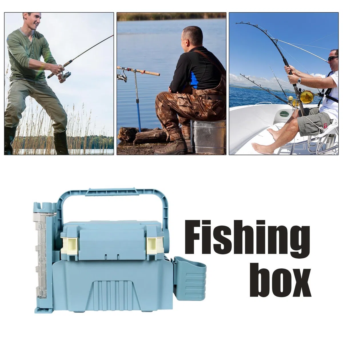 Grande Cassetta Per Attrezzi Da Pesca Scatola Portatile di Grandi | Contenitore Multifunzione Per Principianti Ed Appassionati