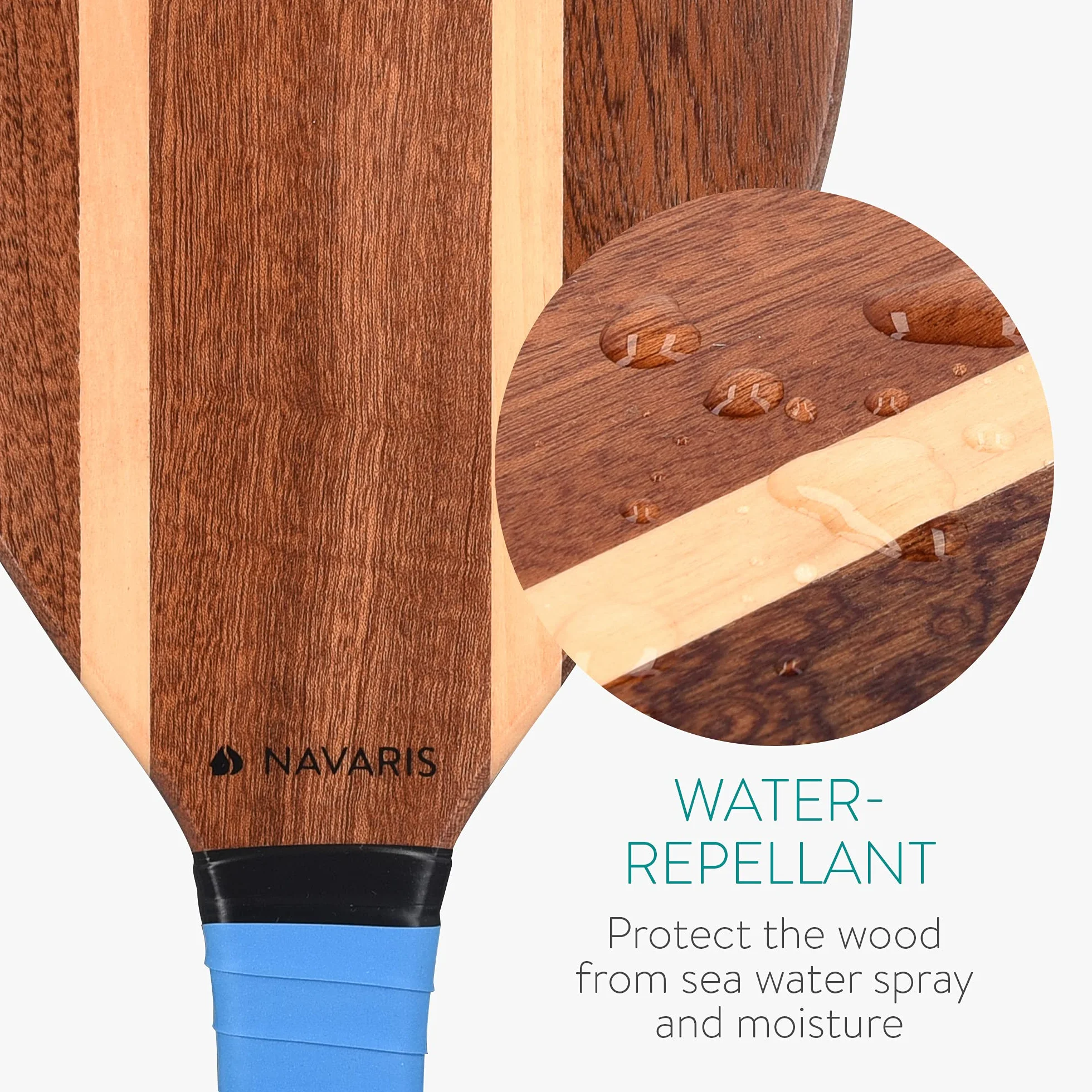 Navaris Set Racchettoni da Spiaggia Legno con Palline - Racchette Beach Tennis Coppia - Racchettoni Beach Tennis - Racchette da Spiaggia - Borsa Inclusa