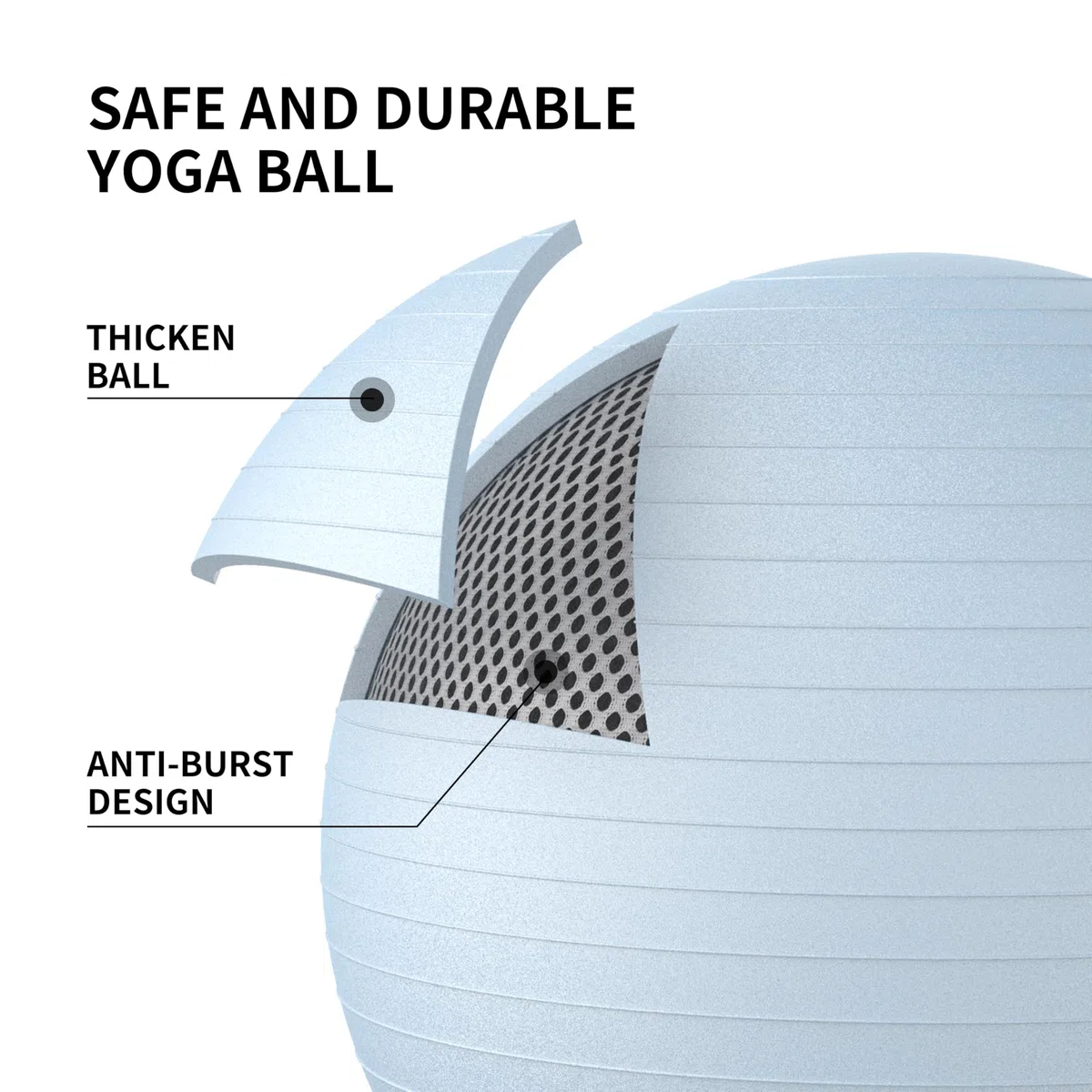 Set di palline da yoga - 65 cm e 25 cm (blu)