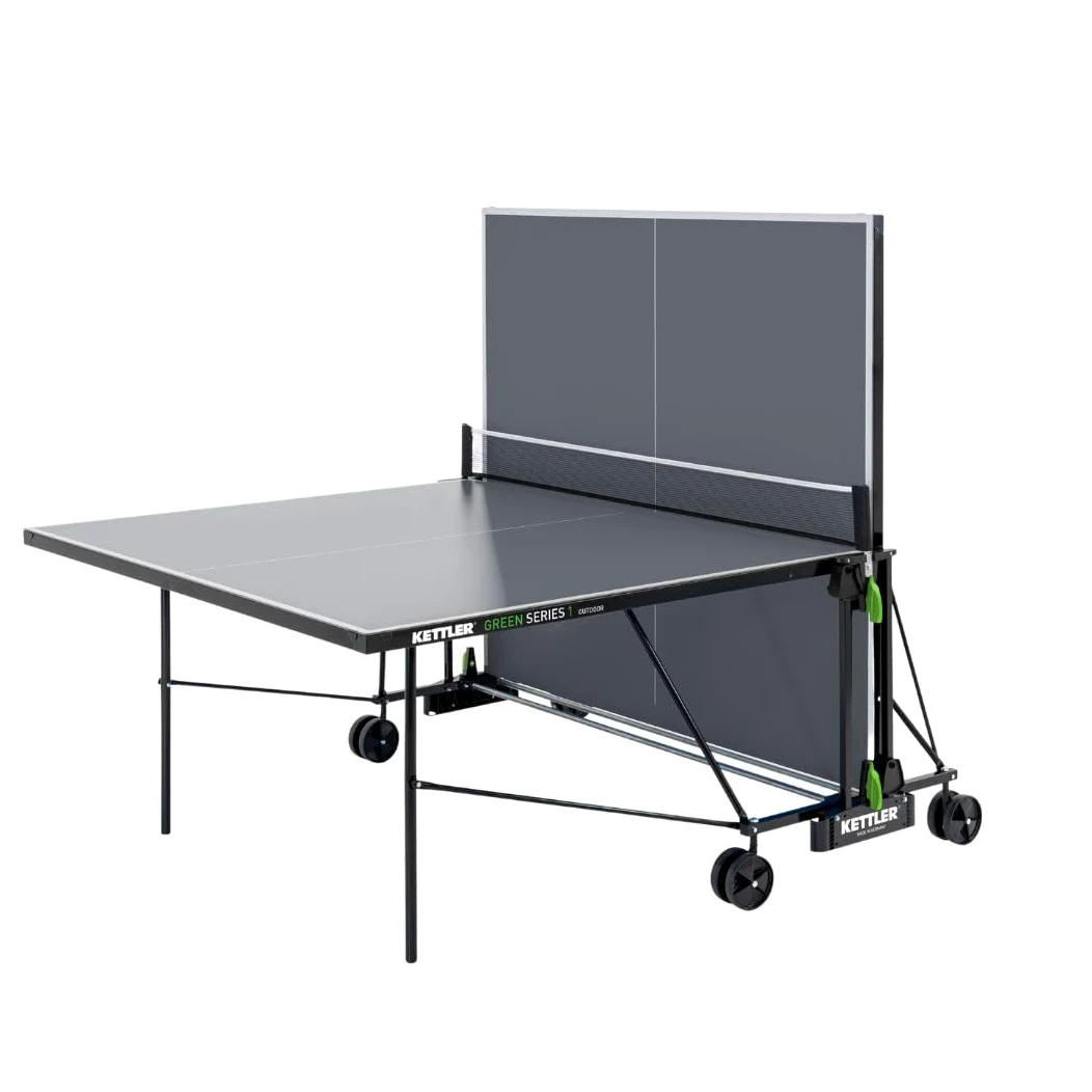 Kettler K1 - Tavolo da tennis da tavolo da esterno e interno, formato torneo, resistente ai graffi, in resina melamina 4 mm, resistente alle intemperie, pieghevole, prodotto in Germania