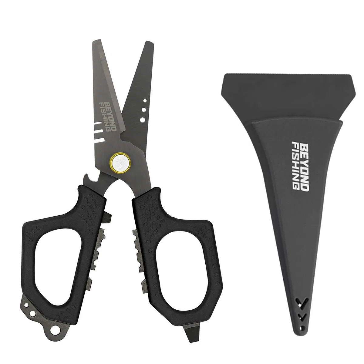 Beyond Fishing Pro - Forbici da pesca, 16,5 cm, colore: Nero | Cesoie da pesca per lenza intrecciata e lavoro quotidiano