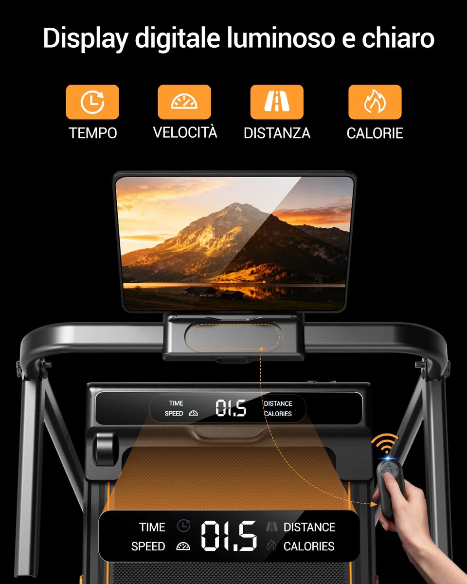 LONTEK Tapis Roulant Pieghevole Salvaspazio 10KM/H, Maniglioni Regolabili | 16% Tapis Roulant Salvaspazio Pieghevole, 3.0HP Tapirulan Elettrico Offerte Pieghevole, Treadmill Walking Pad, Portata 159 KG