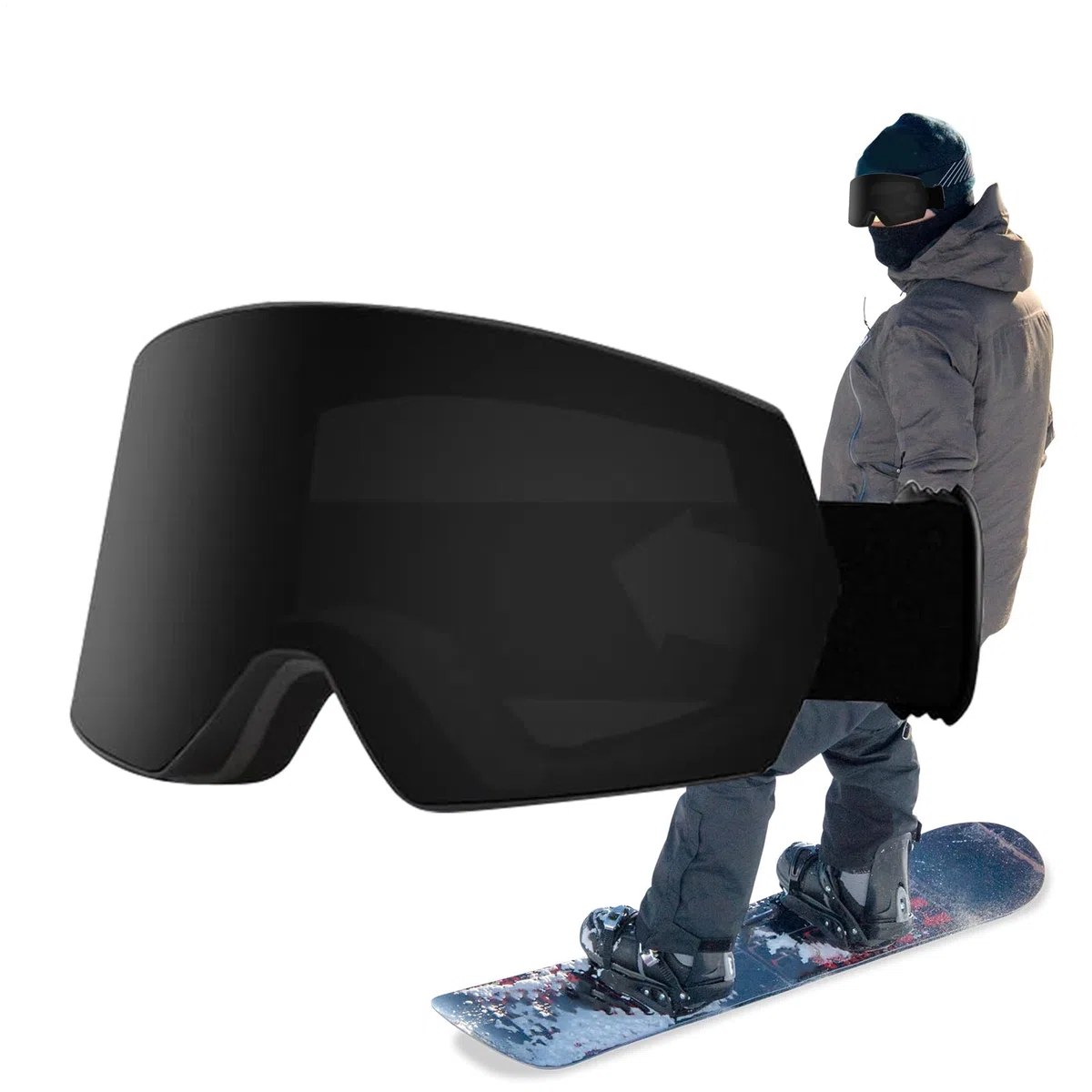 Occhiali da snowboard – Occhiali da snowboard, anti-appannamento, doppio strato, antivento, per bambini, ragazzi, ragazze e uomini