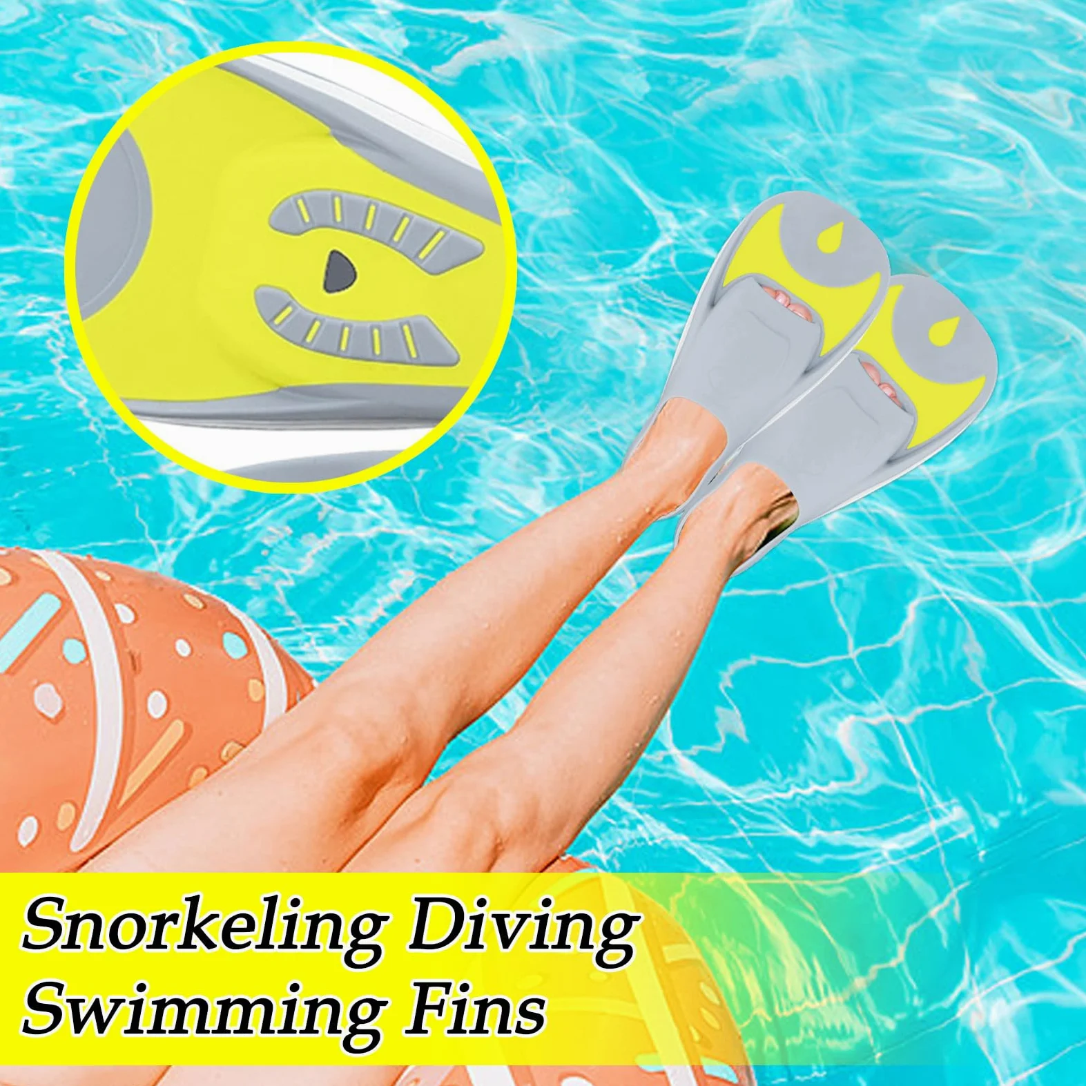Pinne da nuoto – Pinne di stabilizzazione ergonomiche portatili, per bambini, per il nuoto, per allenamento, bodyboard, viaggi, uomini, donne e ragazzi