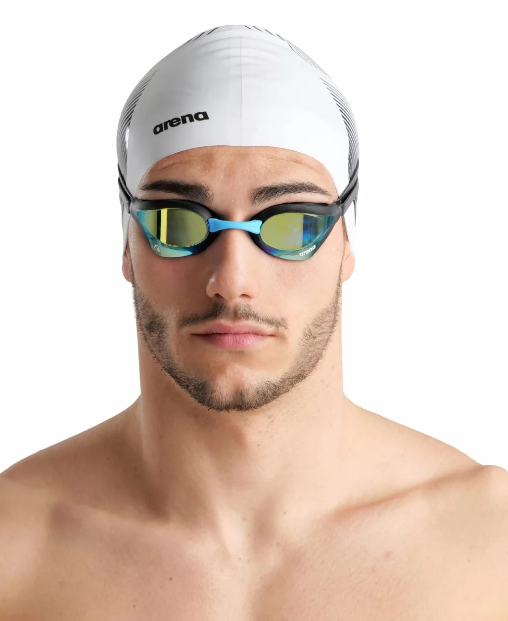arena Cobra Core Swipe Occhialini Nuoto da Gara Unisex Adulto, Occhialini Piscina con Lenti Curve, Anti-Appannamento, Protezione UV, 5 Ponti Nasali Intercambiabili