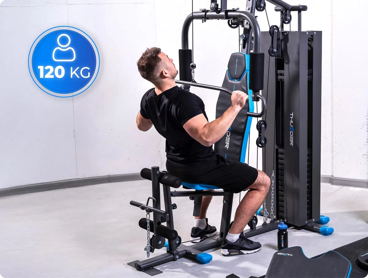 THUNDER Stazione di Forza Multifunzionale per Home Gym – Fitness Station con Sistema a Cavo e Allenamento per il Muscolo