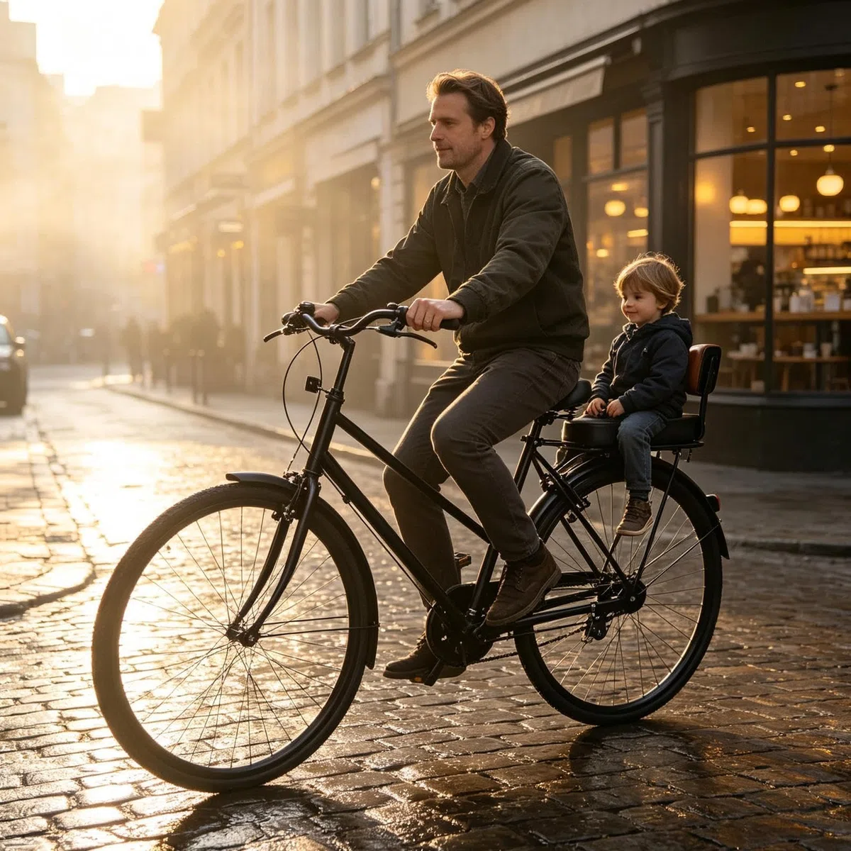 Seggiolino Posteriore Per Bici Cuscino Per Sella Con Cinghie Regolabili | Con Schienale Antiscivolo Bambini Per Bambini, Ragazzi E Giovani Ciclismo Su Strade All'Aperto Per Lunghi Tragitti