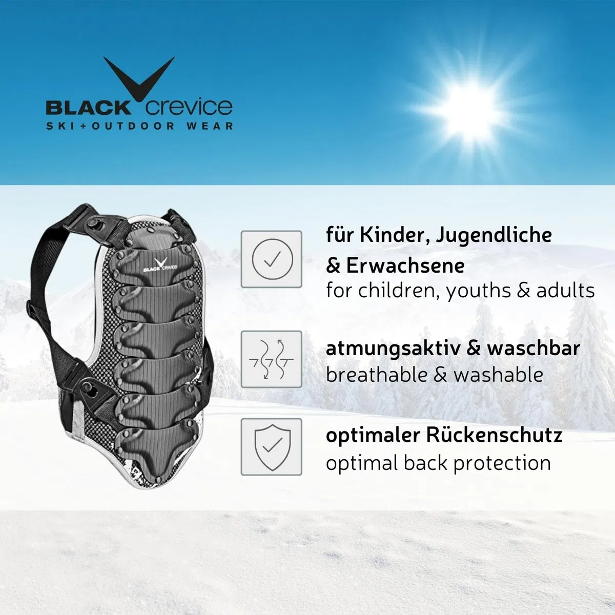 Black Crevice Crevice - Paraschiena per Bambini e Adulti Unisex Adulto