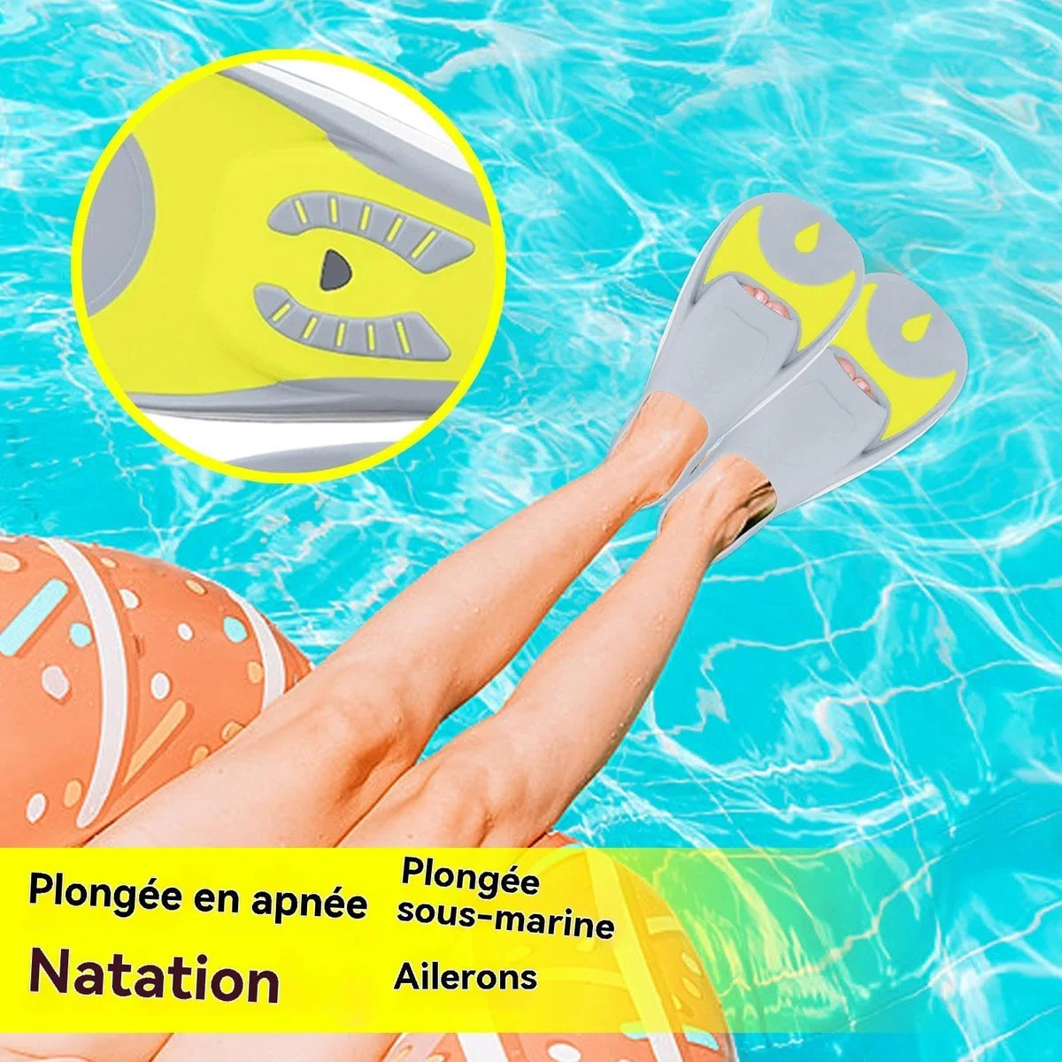 Pinne Da Allenamento Nuoto – Pinne corte a Punta Chiusa Attrezzatura Da Immersione Ergonomica E Confortevole, Aiuta A Snorkeling Flessibile E Leggero | Design Tasca Del Piede Regolabile