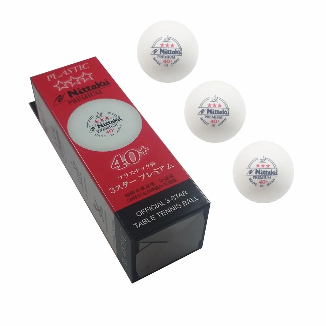 NITTAKU Palline da ping pong in plastica Premium 3 stelle bianche 40+ ITTF, 30 pezzi, originali e nuovi
