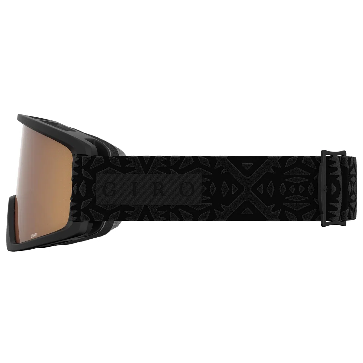 Giro Dylan - Maschera da neve da donna, con cinturino in fiocco nero e lenti color oro ambrato/giallo