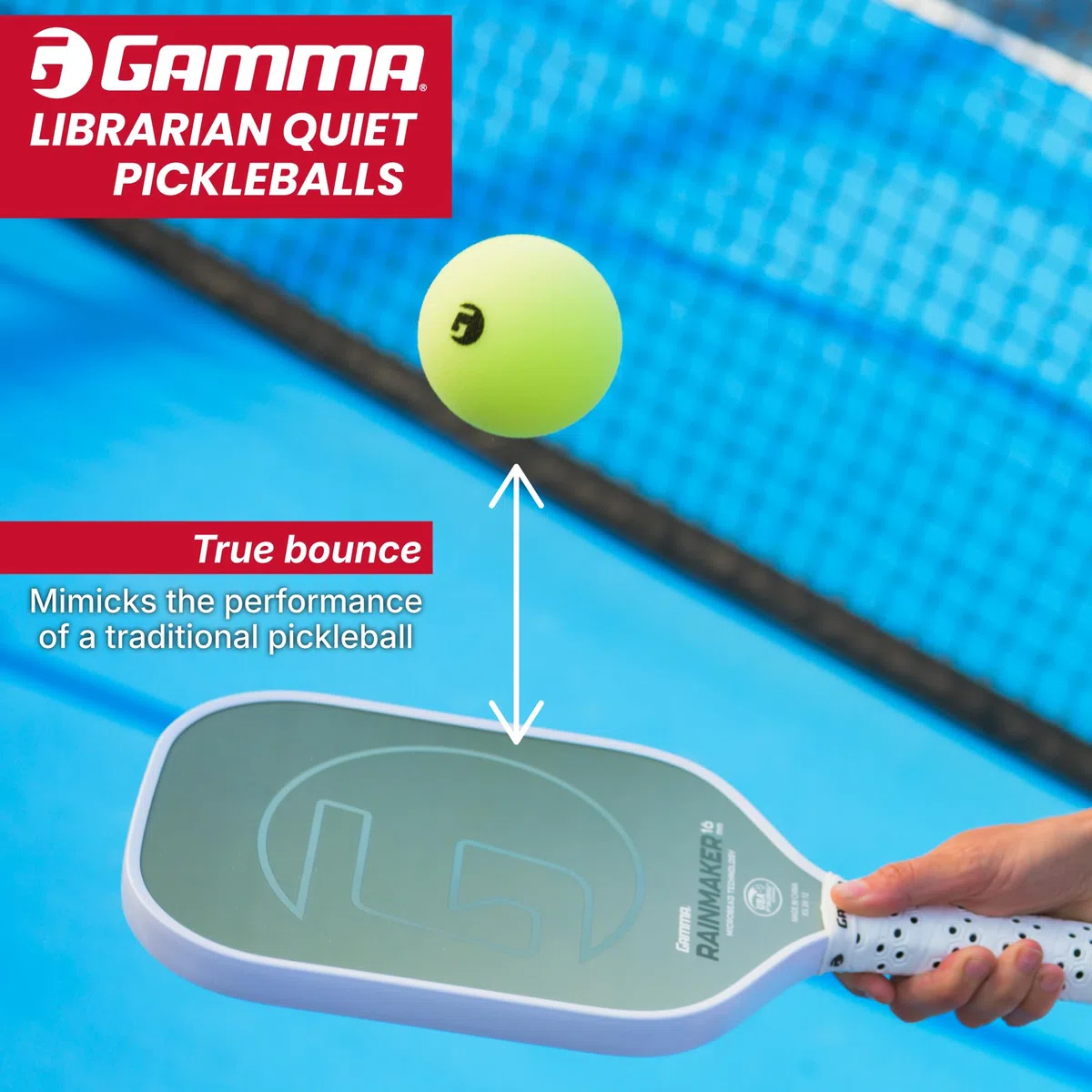GAMMA Librarian - Palline in schiuma per allenamento Pickleball con vero salto su tutte le superfici, certificate USAP, silenziose, adatte per parchi e abitazioni, per interni ed esterni