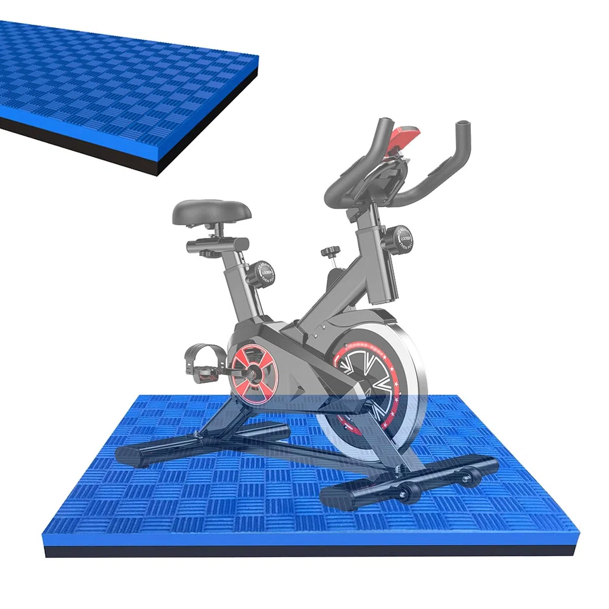 WORDFUN Tappeto Antiscivolo Insonorizzante, Tappetino Antivibrazione Ad Alta Densità, Tappetino di Protezione del Pavimento, Tappetini per Cyclette, Tappetino per Tapis Roulant Resistente
