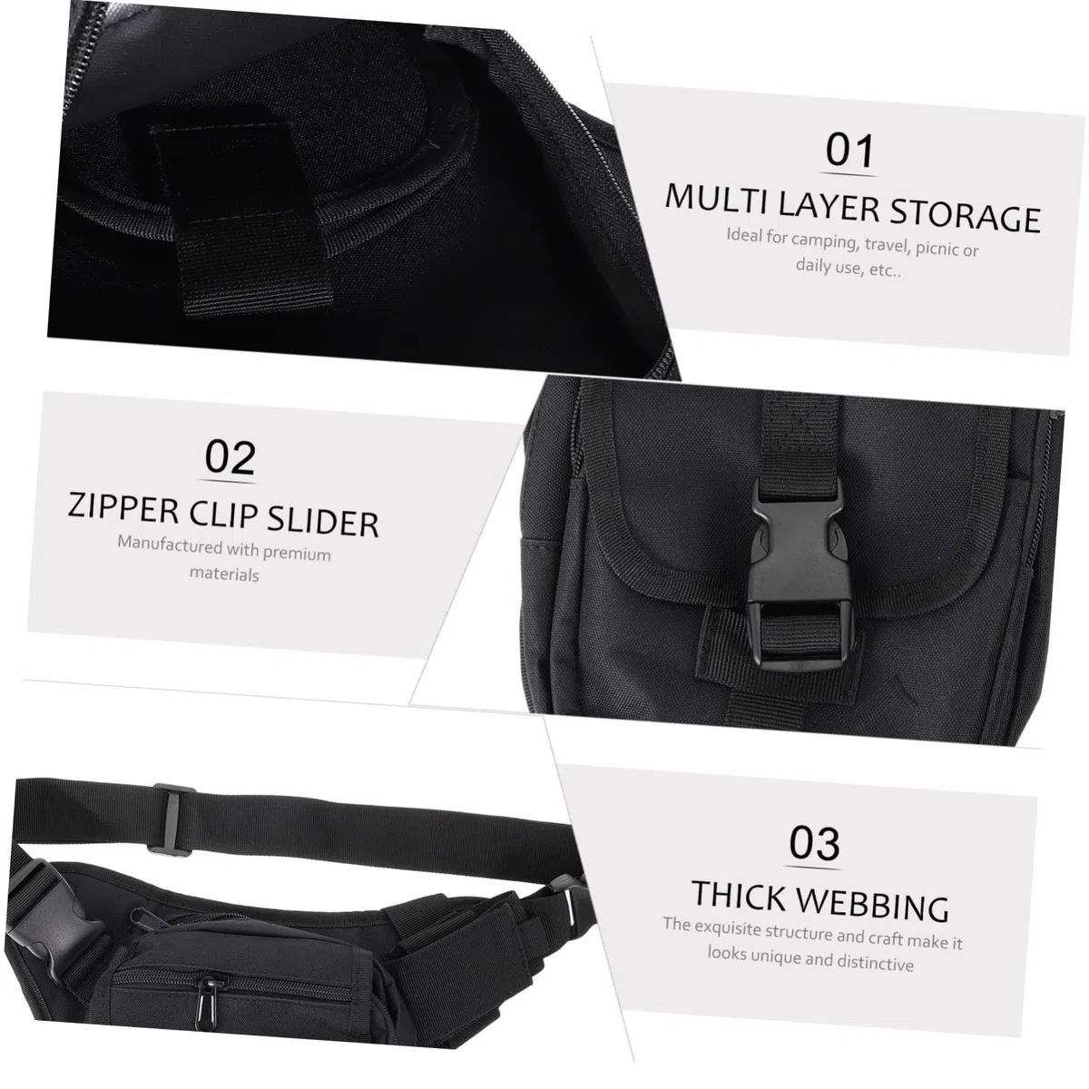Happyyami 1pezzi Per Attività Outdoor Fanny Pack Multifunzionale Per Escursioni e Sport