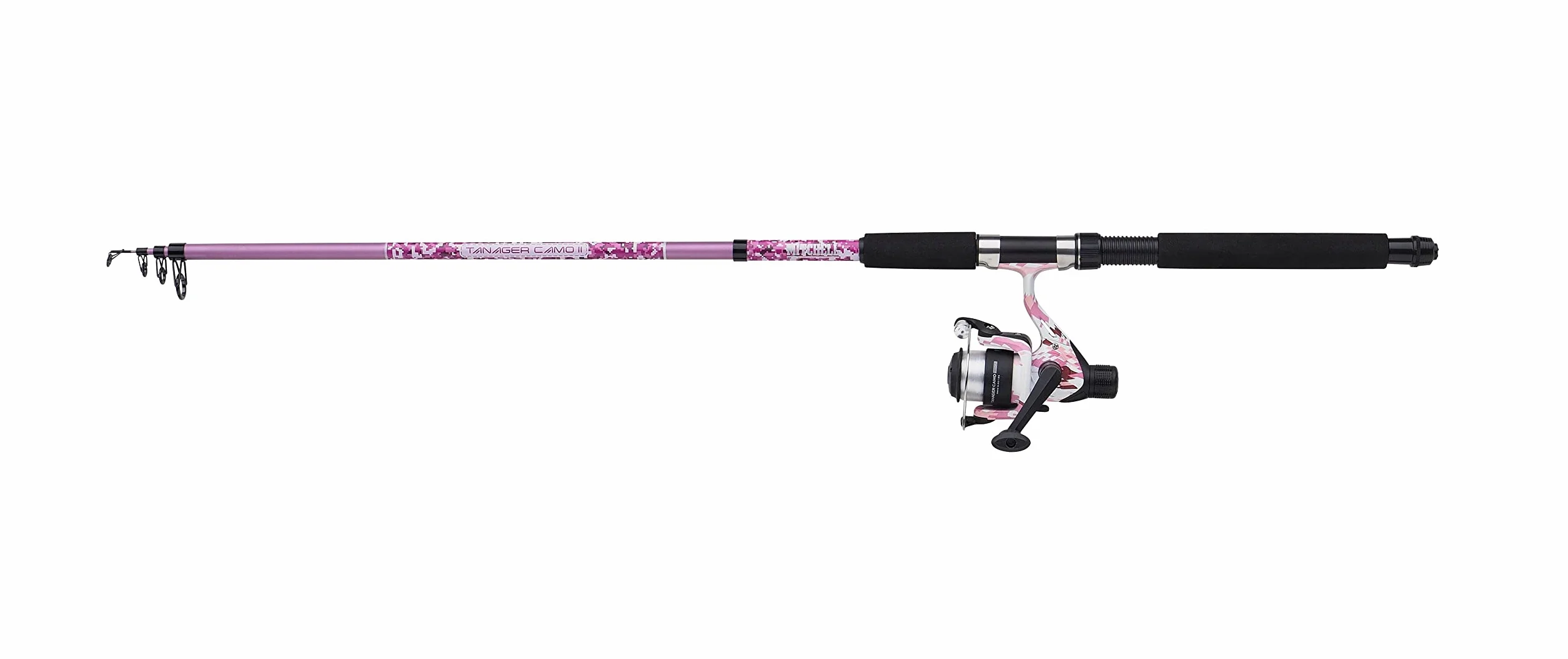 Mitchell Tanager Pink Camo II Spin Combo | Leggera canna da spinning e mulinello per donne e giovani pescatori | Setup d'acqua dolce per trote, persici, lucci | Resistente | Opzioni multiple
