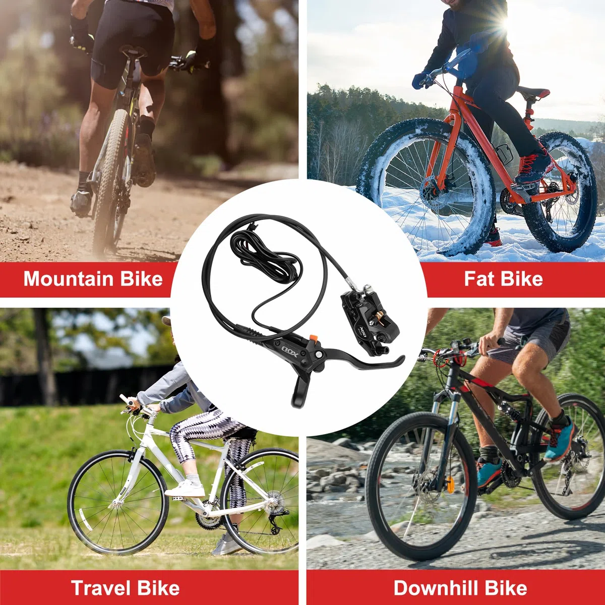 Set freno a disco idraulico per mountain bike, in lega di alluminio, anteriore 850 mm e posteriore 550 mm, kit freno a disco per bici da strada EBike, cambio elettrico di controllo dell'alimentazione
