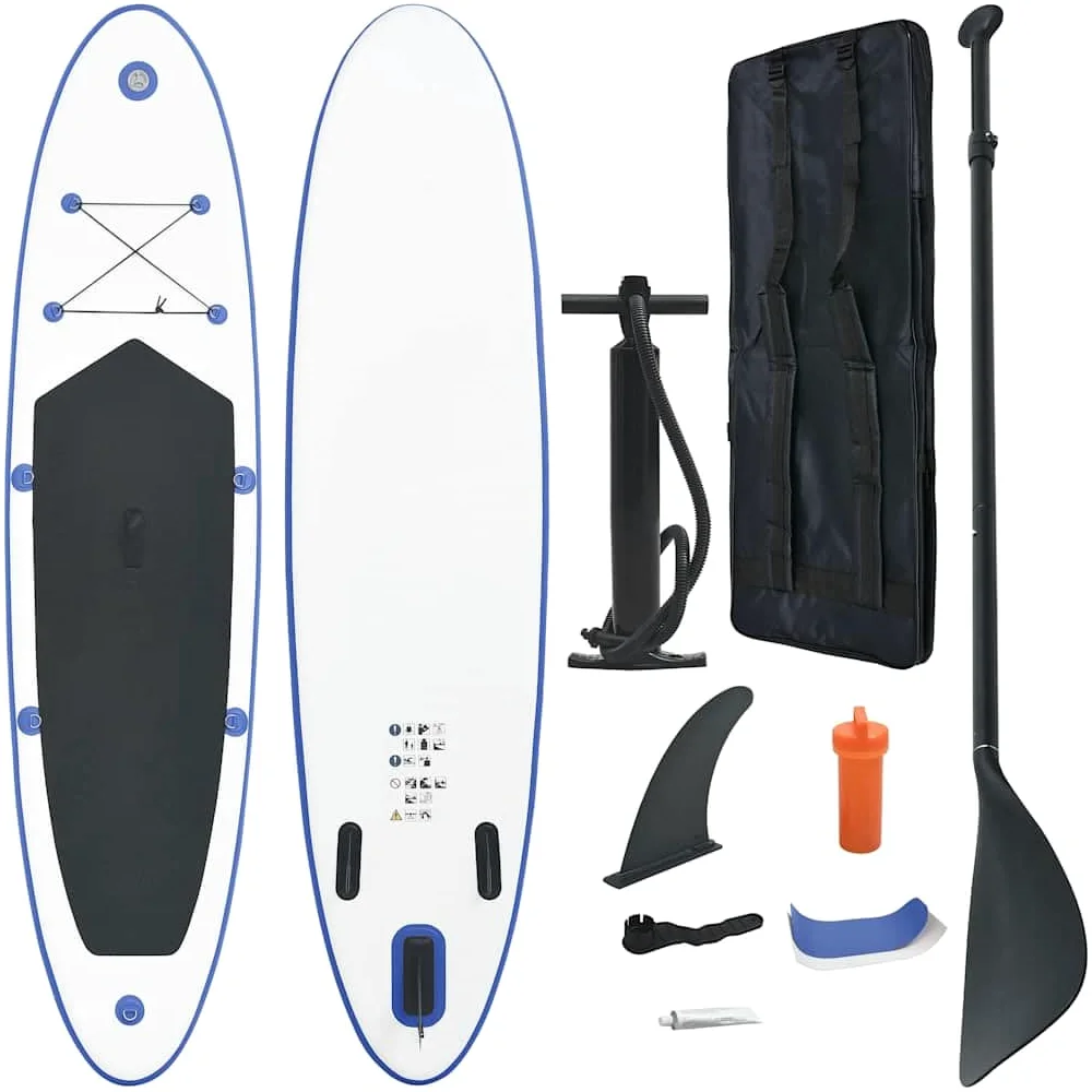 Set di tavola gonfiabile per stand up paddle, colore rosso e bianco, con custodia, guinzaglio, per principianti e adulti, stabile attrezzatura per sport acquatici, per mare, mare, spiaggia
