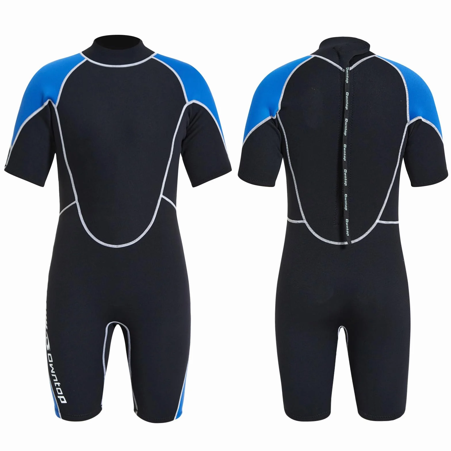 Owntop Shorty - Muta corta in neoprene, 1,5 mm, per immersioni, surf, a maniche corte, in neoprene, per sport acquatici