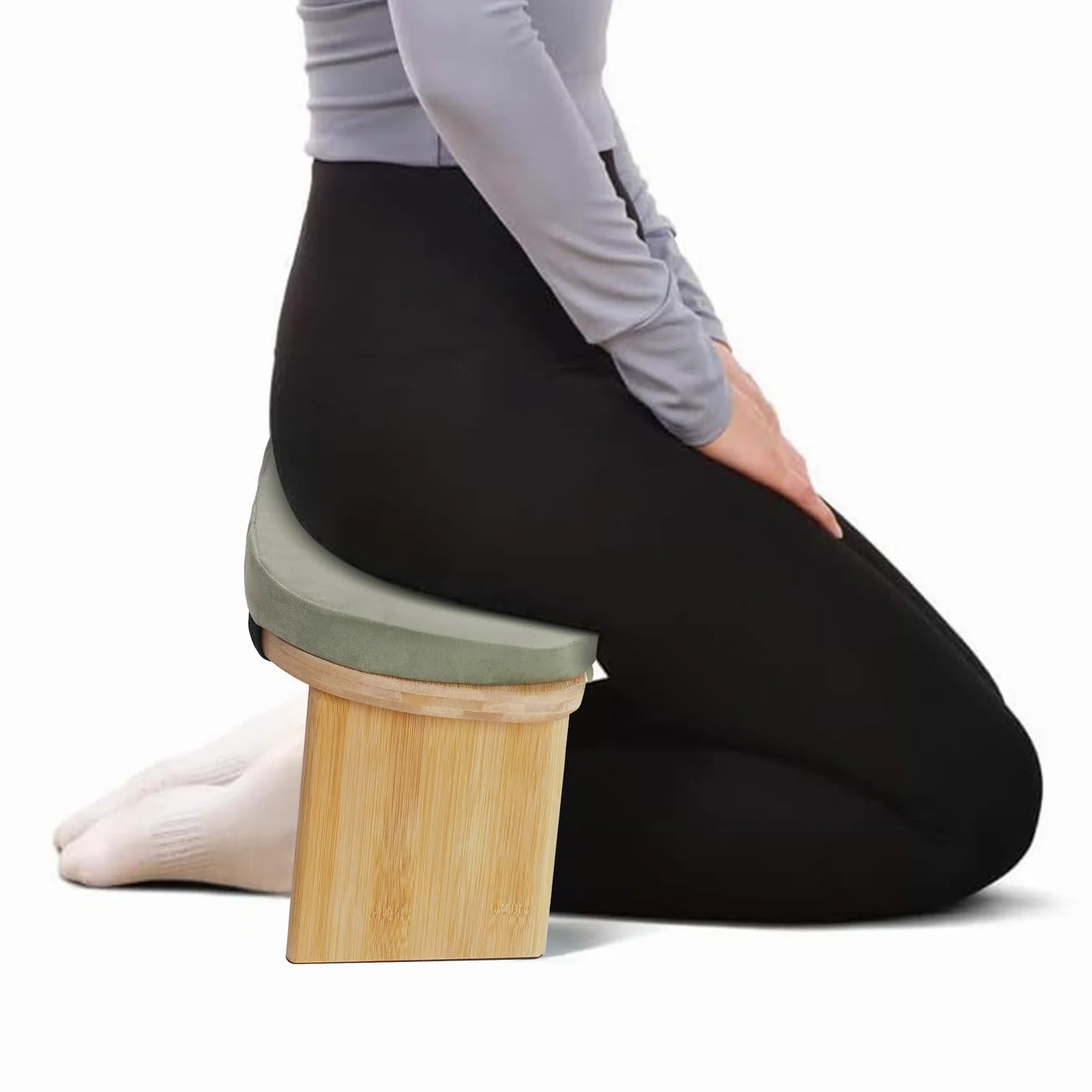 Panca da meditazione, pieghevole, da yoga, con cuscino, ergonomica, pieghevole, comoda e morbida, imbottita, accessori per yoga (verde)