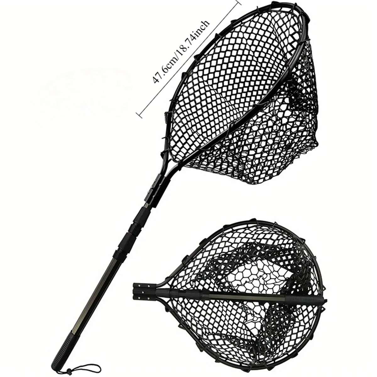 1 pz Rete da Pesca In Gomma Guadino Grande Per Acqua Salata Duty Grande Pieghevole Retrattile Rete Da Pesca Manico Lungo