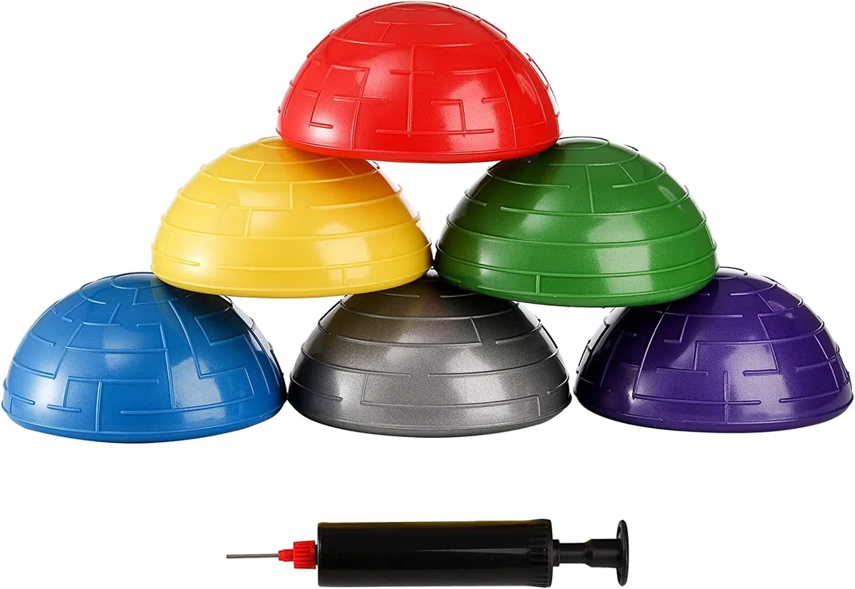Lawei 6 palline da yoga semicircolari, per sport, equilibrio, 16 cm, mini terapia, per ginnastica, yoga, equilibrio, per adulti, favorisce la coordinazione e l'equilibrio fitness