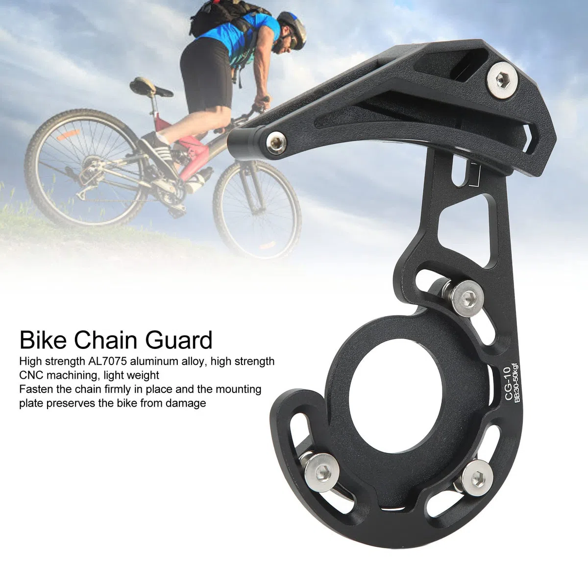 Guidacatena per Bici, Paracatena per Bici in Lega di Alluminio, Protettore per Catena da Ciclismo Leggero, Protezione per Corona per Bici Resistente all'Usura per Ciclismo