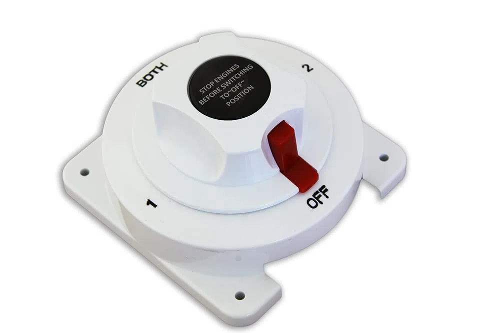 Navpower - Staccabatterie Selettore Deviatore Interuttore di interruzione 12/24 v - Posizioni 1/2/BOTH/OFF Materiali Alta qualità - Barca Camper Gommone 1 o 2 Batterie