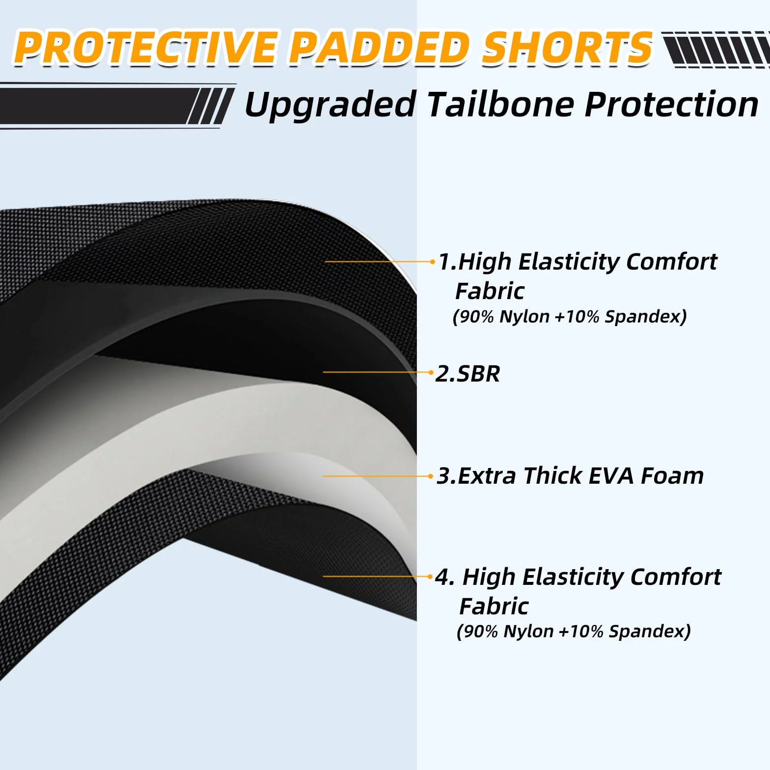Cienfy Pantaloncini imbottiti protettivi 3D in EVA per sci, pattinaggio, snowboard, skateboard