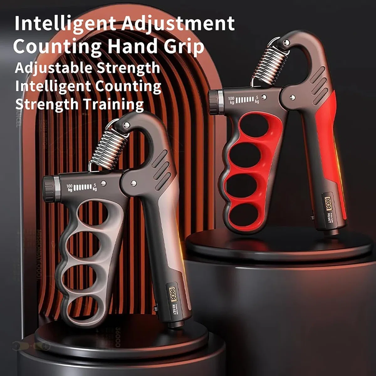 Allenatore di forza della presa regolabile (5-100 kg) – Design ergonomico per avambraccio/dito rafforzamento atleti/musicisti/riabilitazione