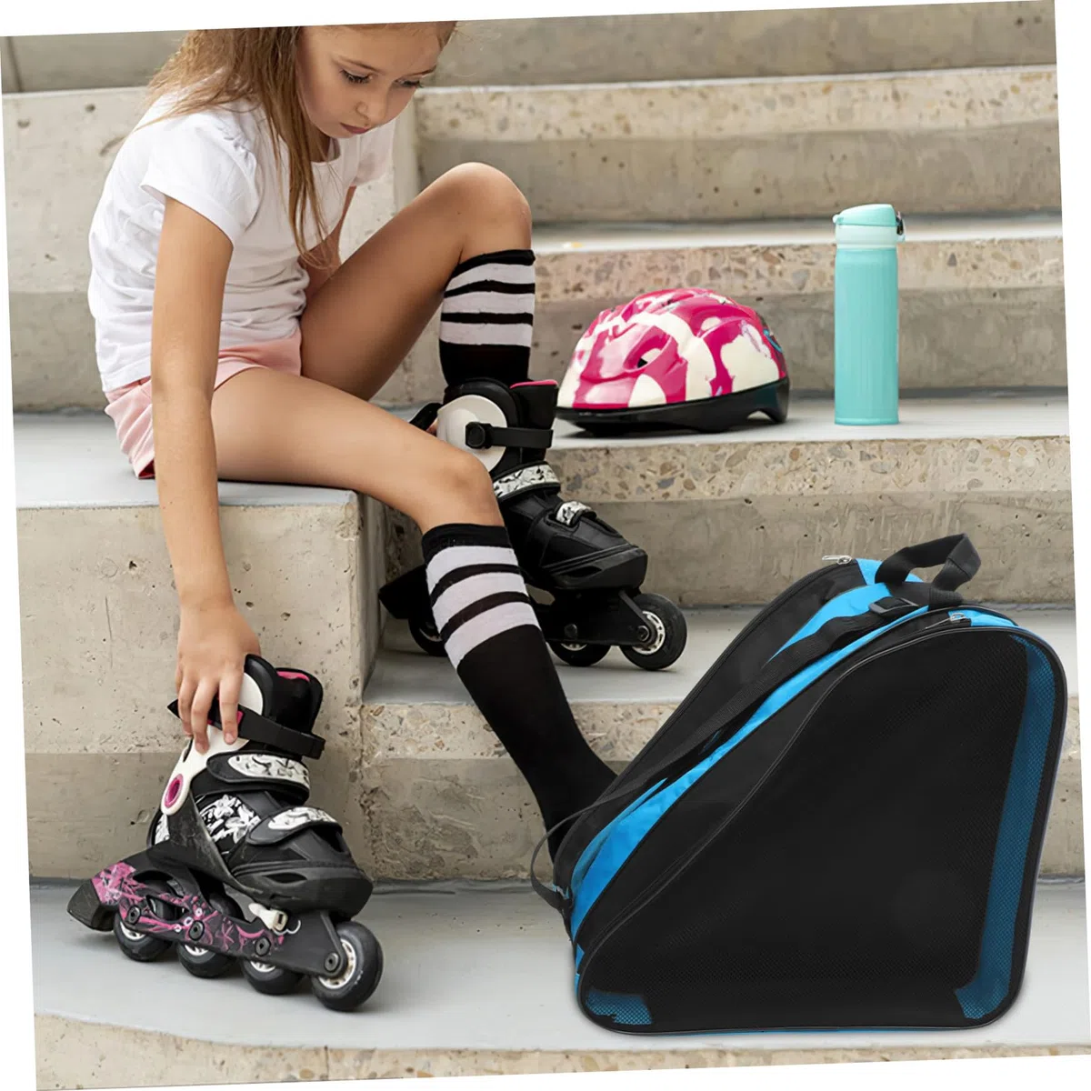 SUPVOX Borsa Porta Pattini a Rotelle 2 Pezzi in Oxford, Nero, Portatile | Pattini su Rotelle e Ghiaccio, Uso Outdoor, Semplice Pulire, Design Semplice e Pratico