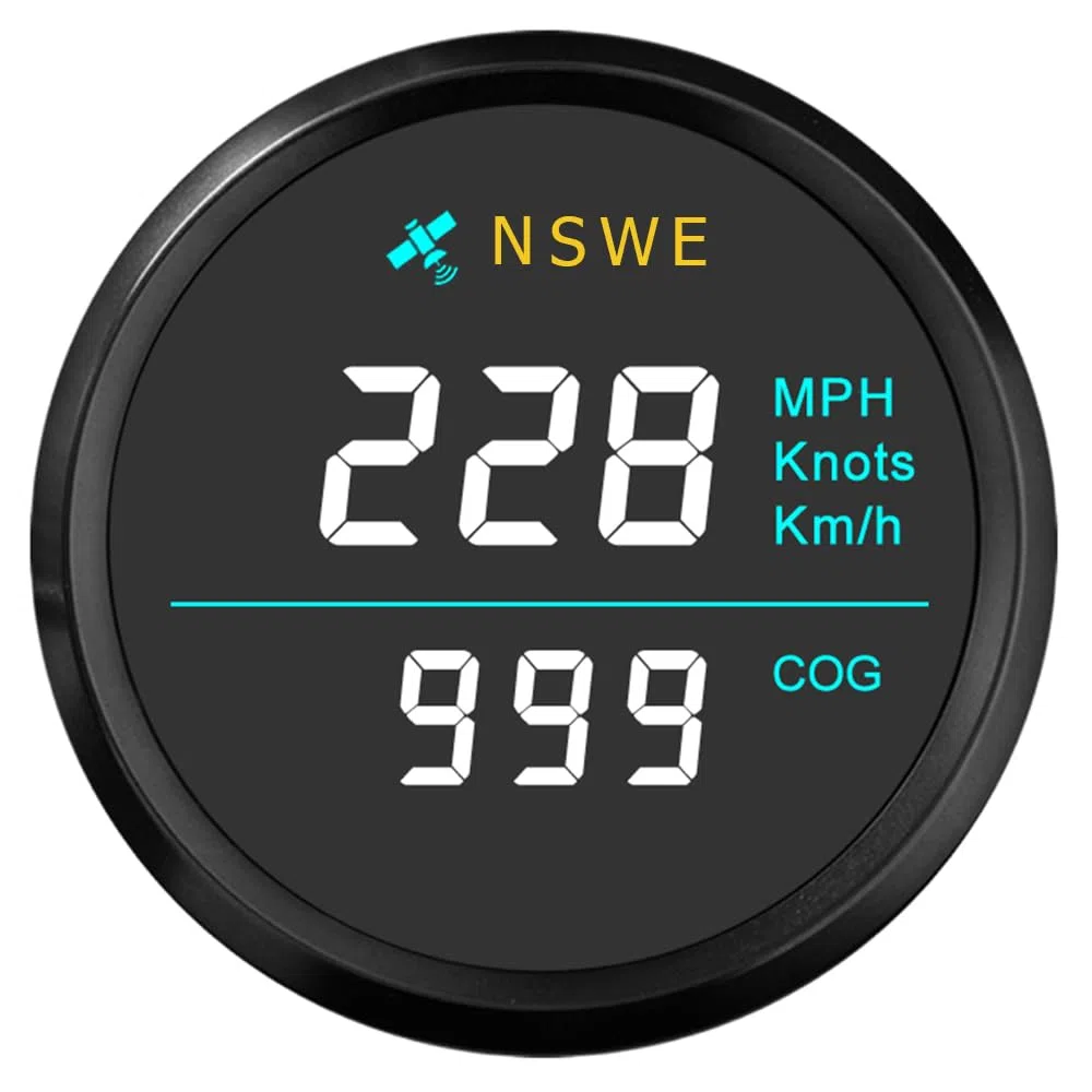 ELING 52 mm tachimetro universale GPS 0-999 km/h nodo mph con percorso su fondo retroilluminato 12V 24V per barche a vela marina