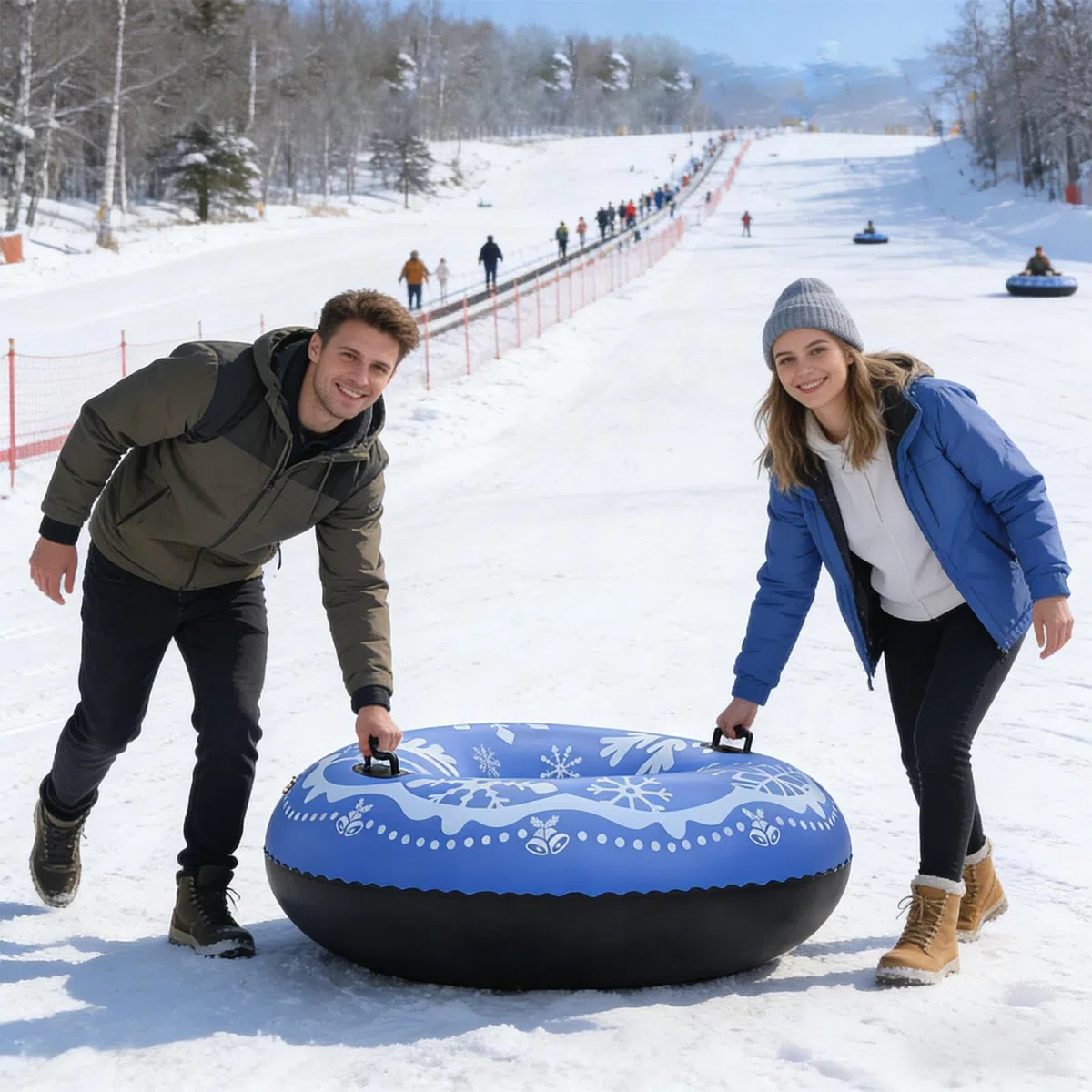 Tubi Da Neve Destinati Slittino In PVC Resistente Gonfiabile | Tubi da Neve Giocattoli Invernali Per Famiglia Donne Uomini Ragazzi Attività Allaperto